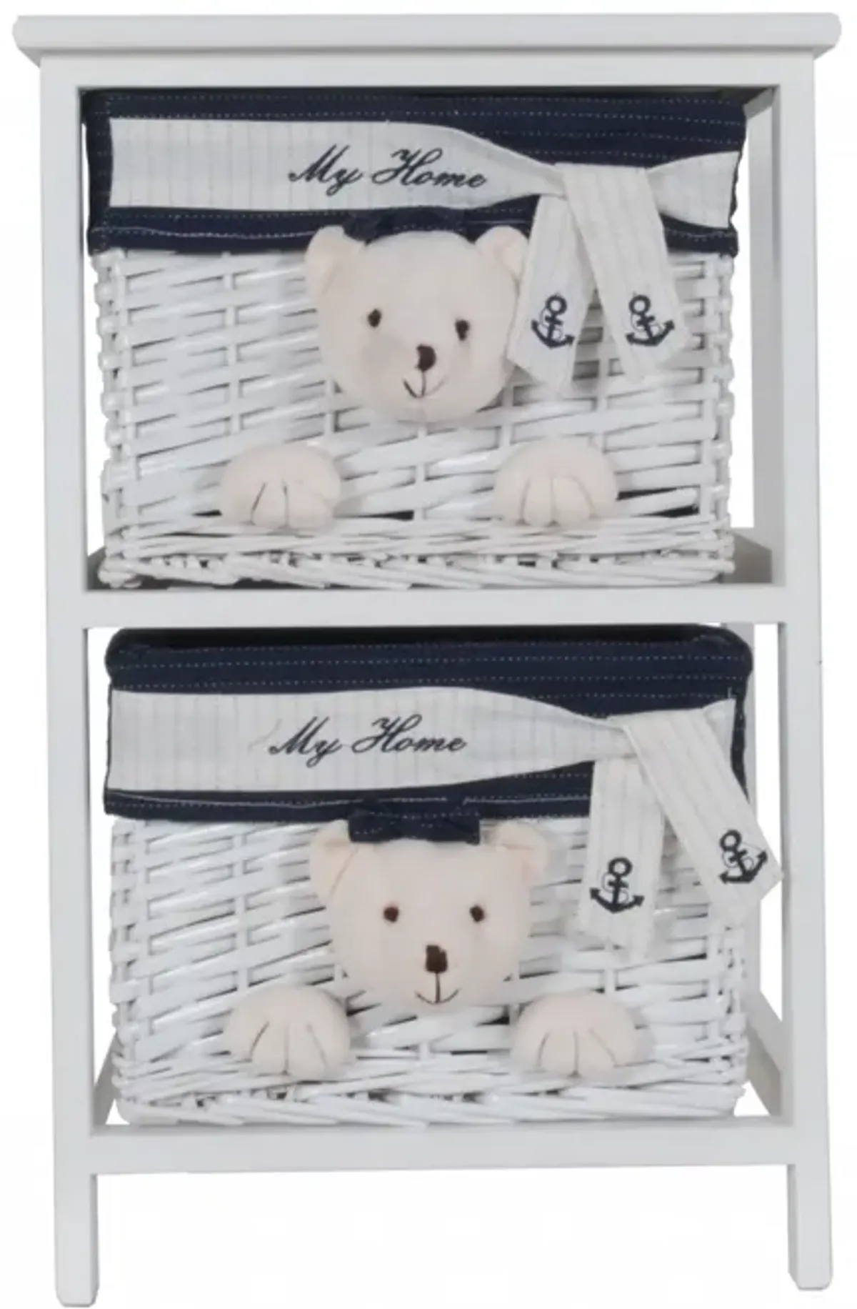 Portable 2 Drawers - White Blue