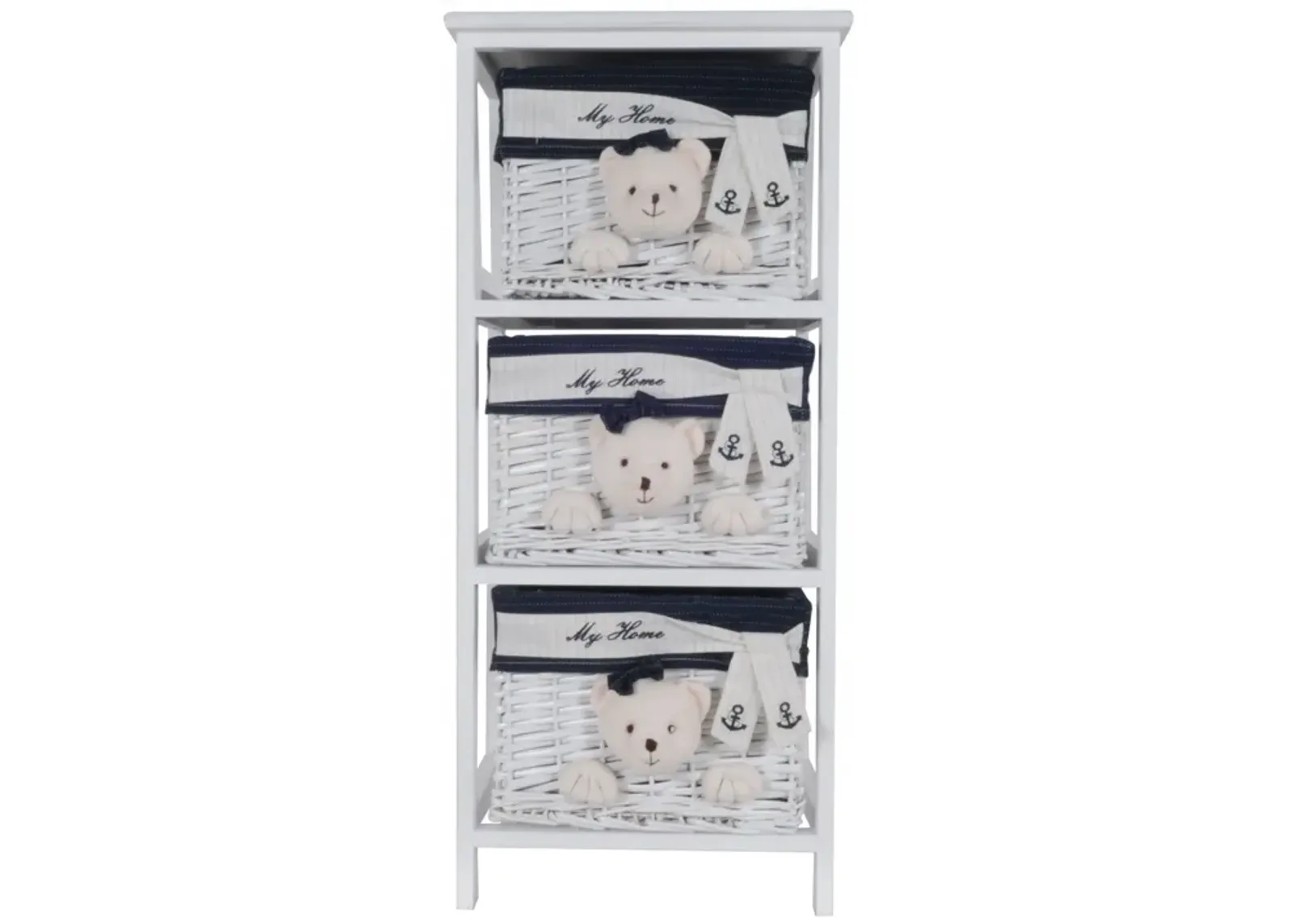 Portable 3 Drawers - White Blue