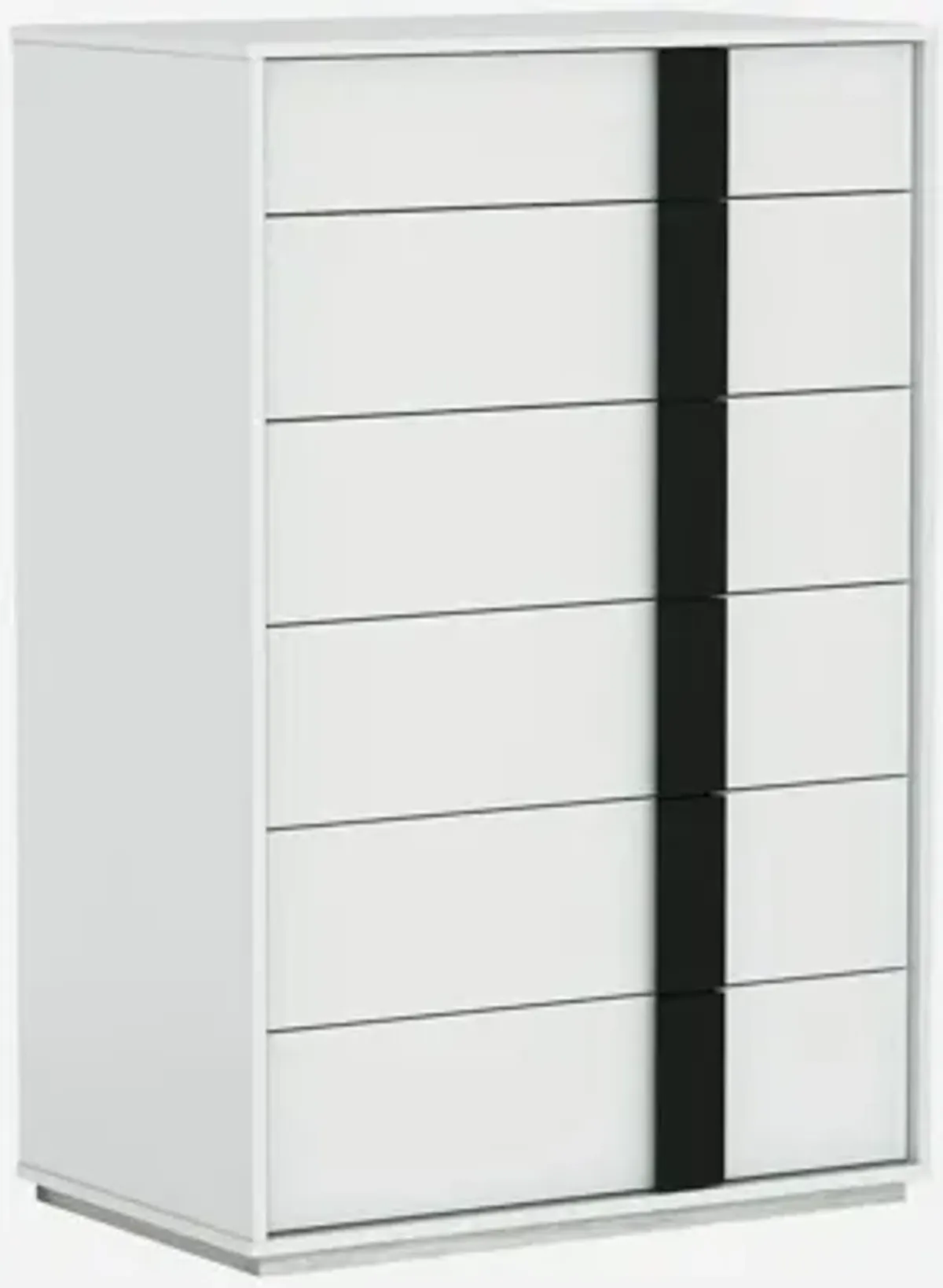 Gloss Stainless Steel Drawer Chest - White