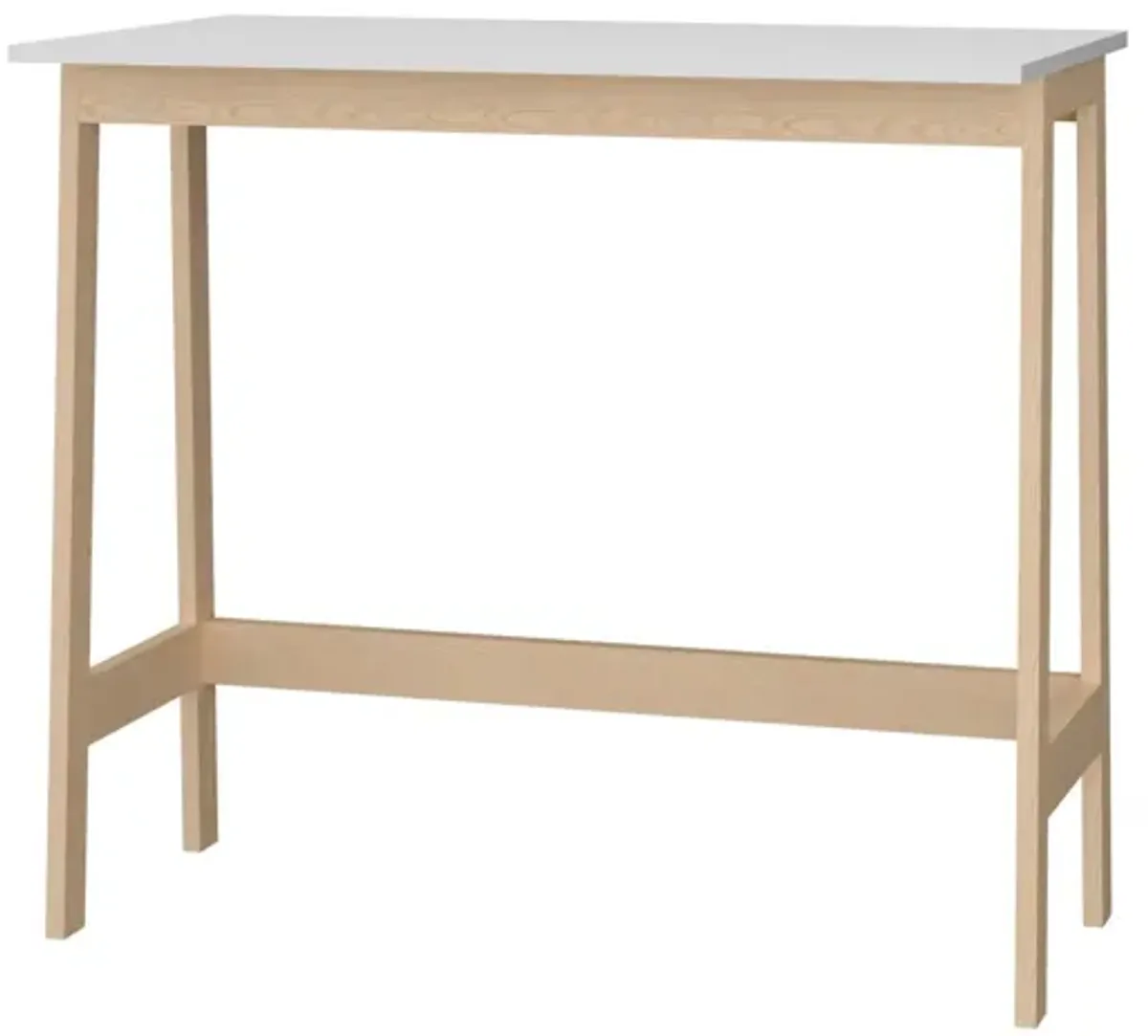 Modern Narrow Table Desk - Natural / White