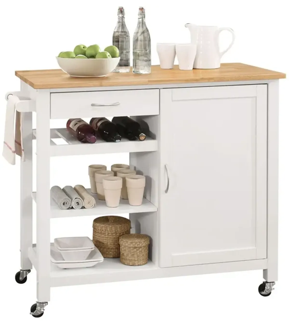 Kitchen Island Wooden - Natural / White