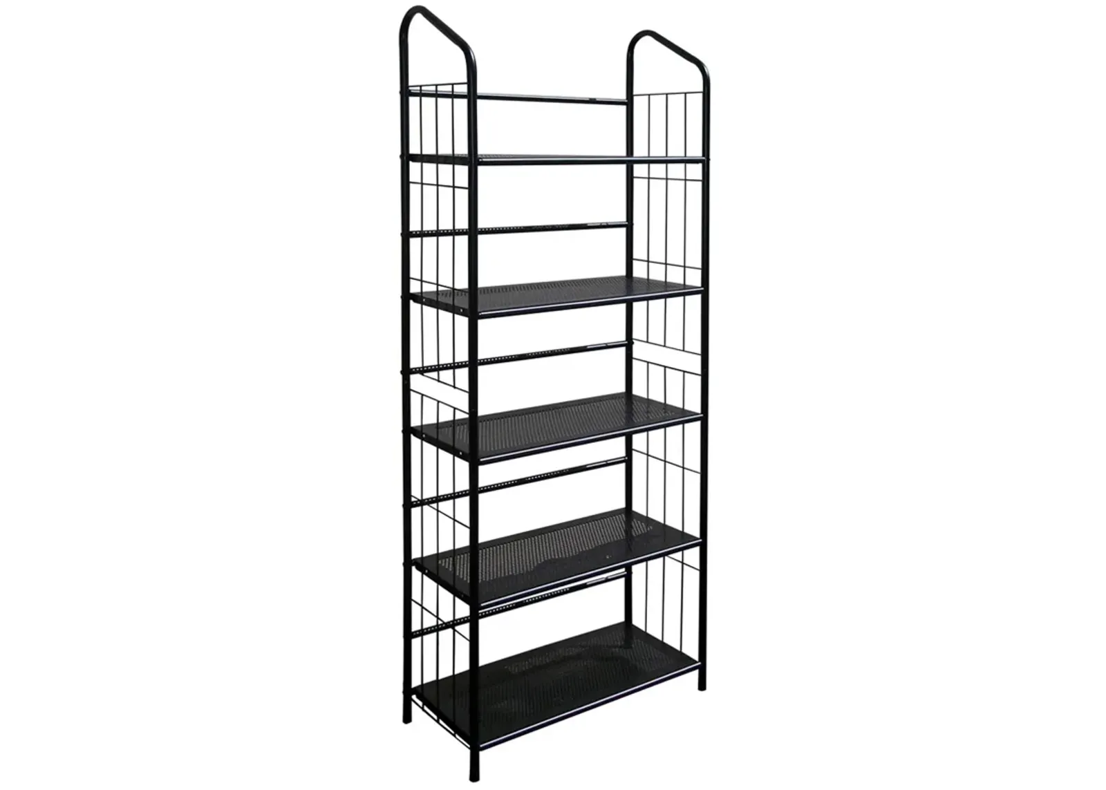 Five Shelf Metal Standing Book Shelf - Black