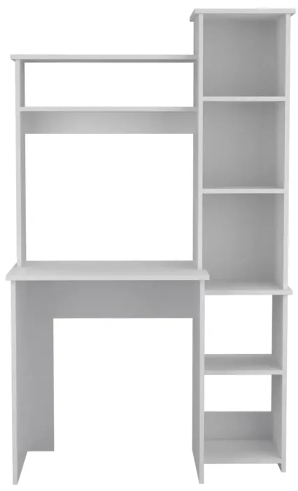 Modern Office Desk With Storage Cabinet - White