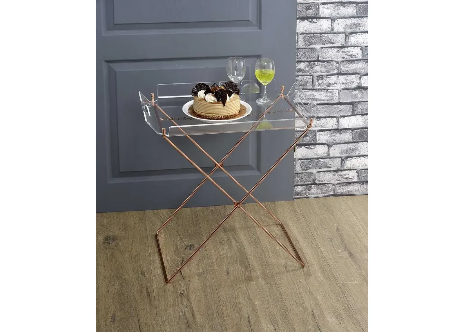 Glass Serving Cart - Clear / Clear