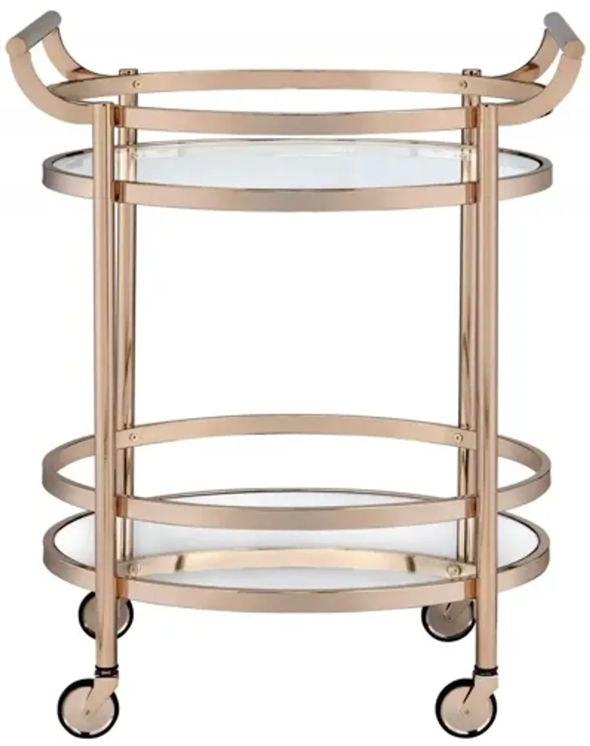 Glass Gold Serving Cart - Clear / Rose
