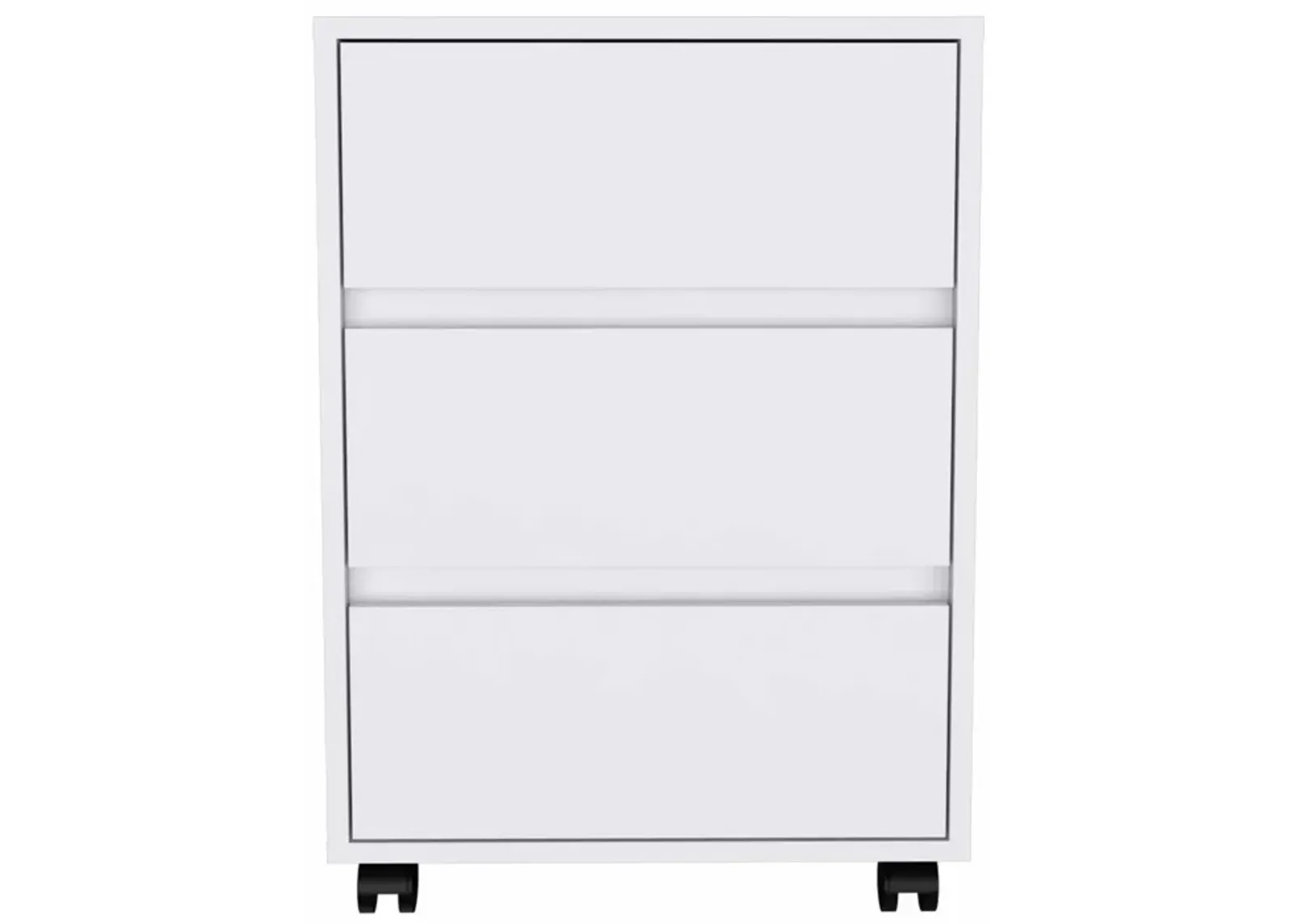 Three Drawer Rolling Cabinet - White