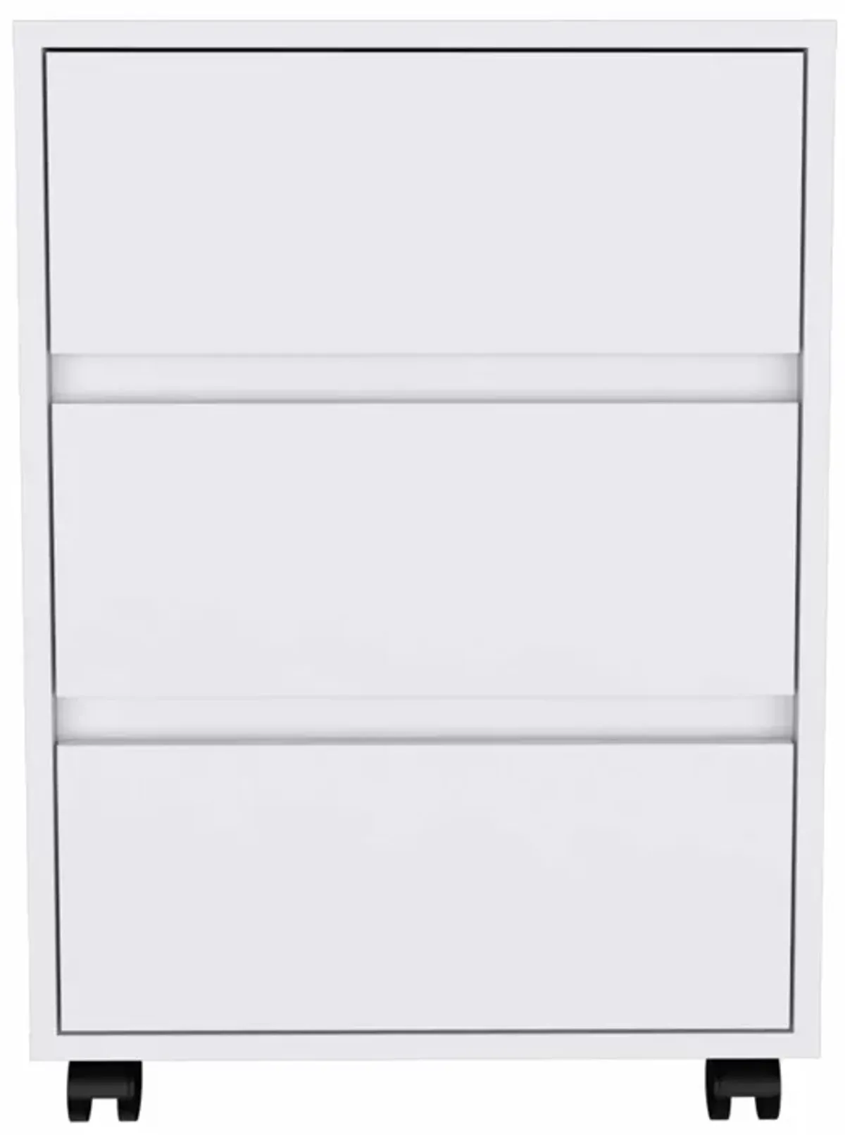 Three Drawer Rolling Cabinet - White