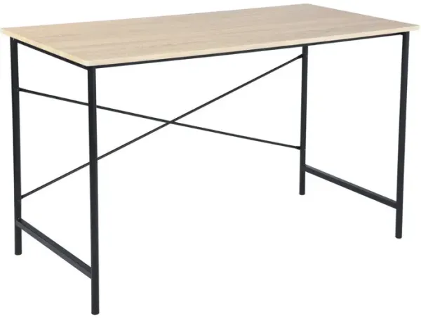 Modern Geo Oak Finish Work And Study Computer Table - Light Brown