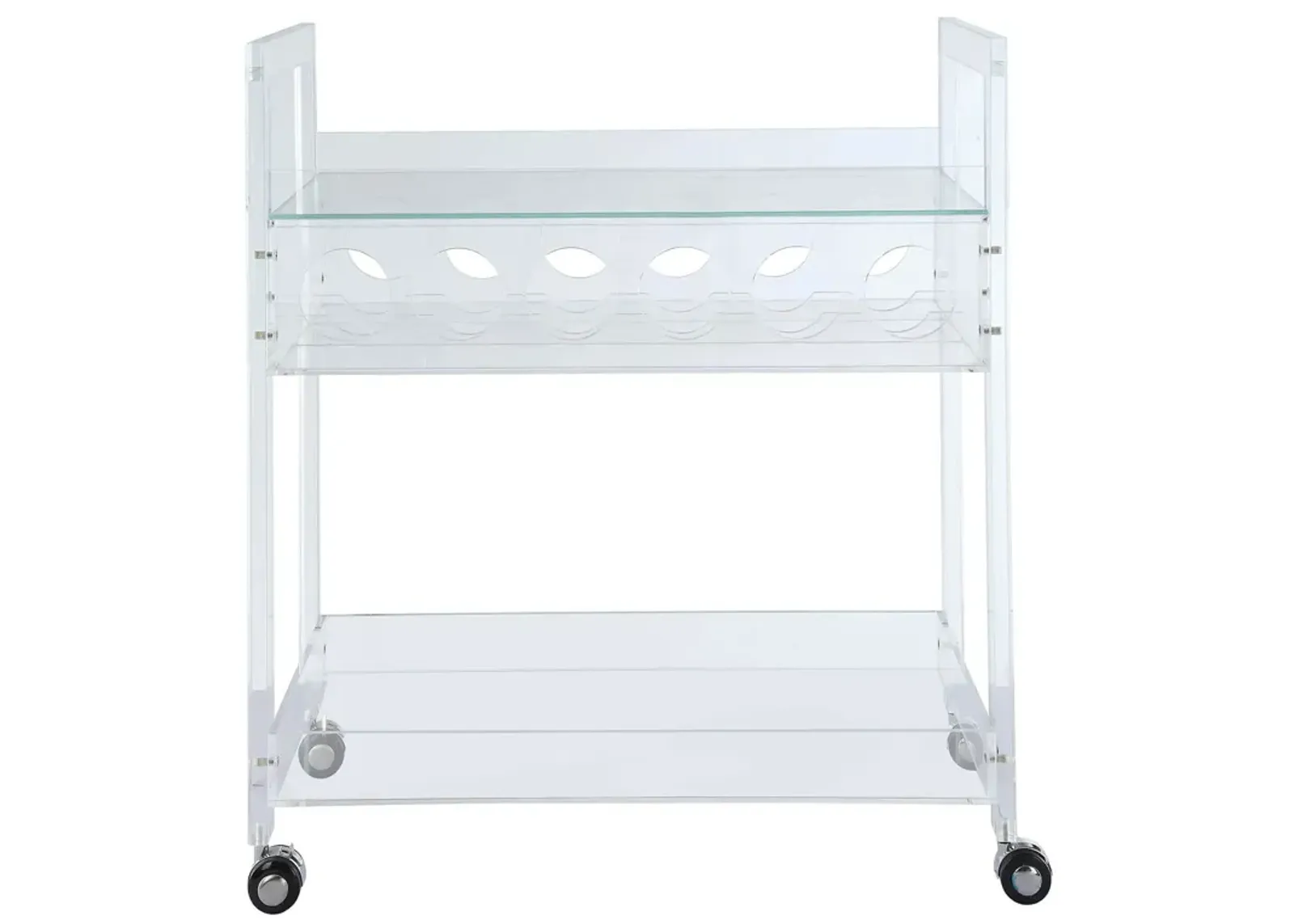 Acrylic And Glass Serving Cart - Clear