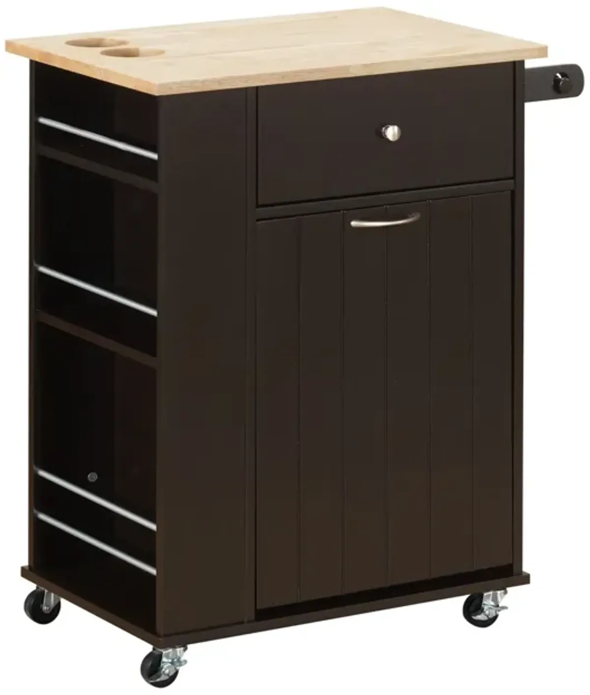 Wood Casters Kitchen Cart - Natural Wenge