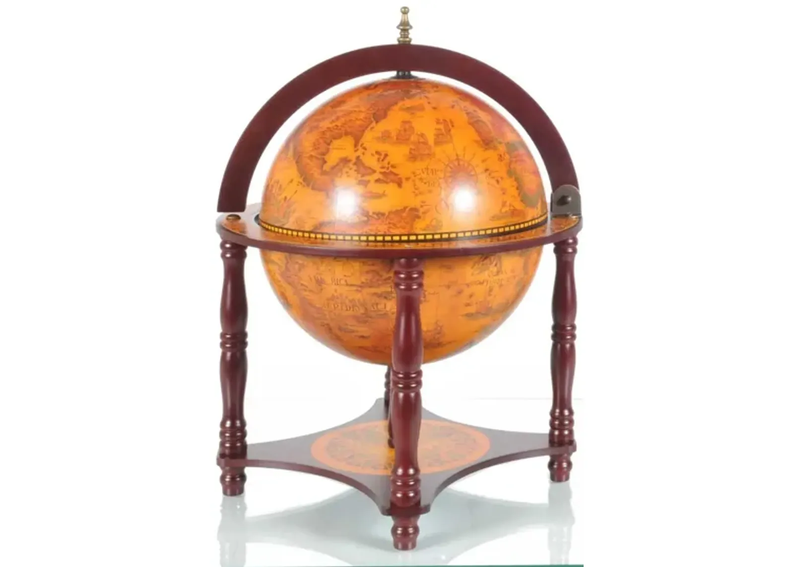 Globe With Chess Holder - Walnut