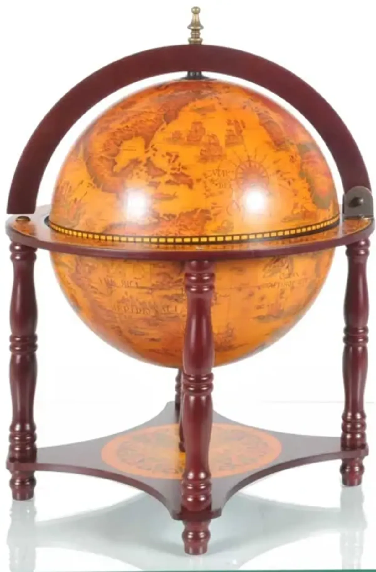 Globe With Chess Holder - Walnut