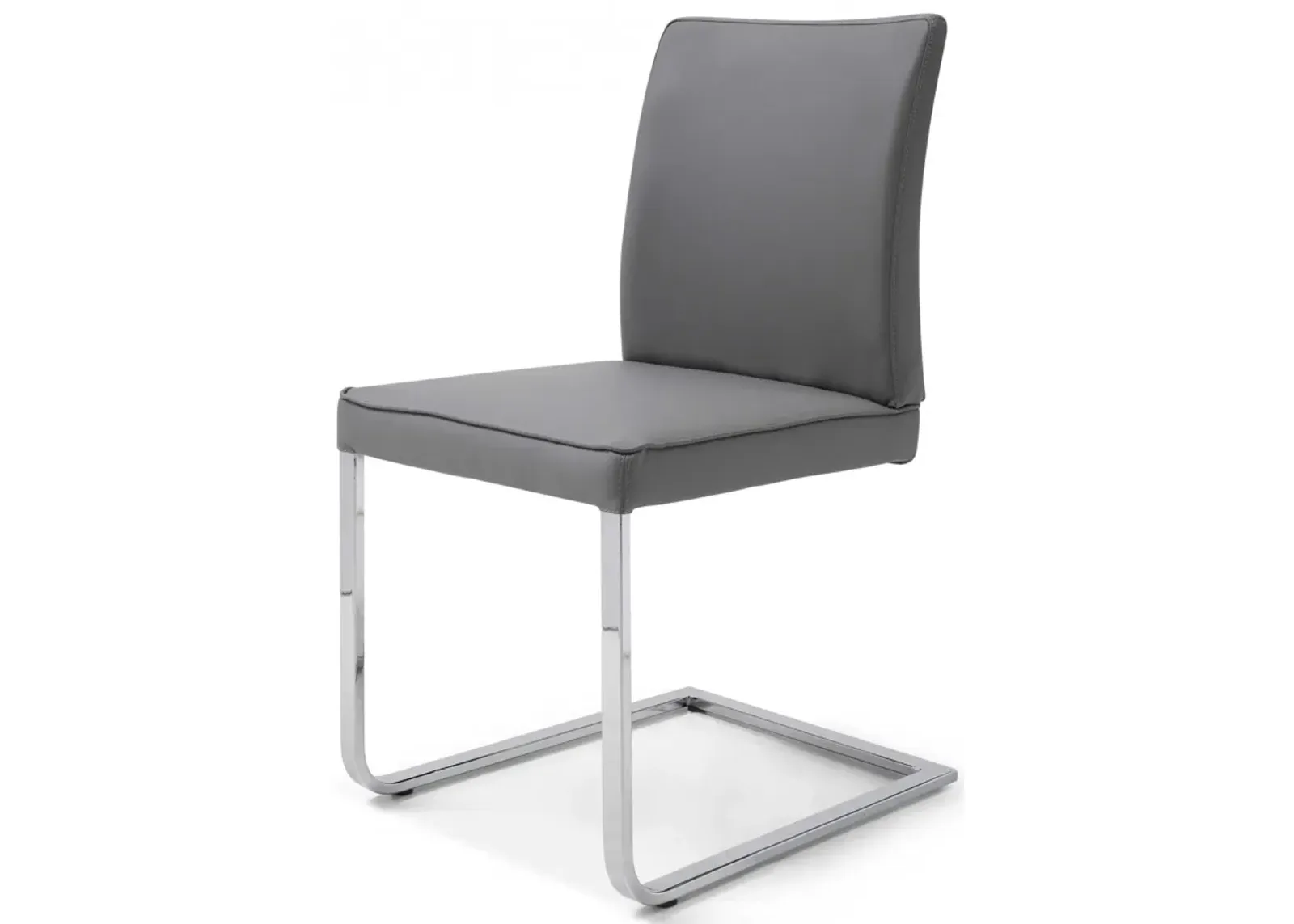 Upholstered Faux Leather Dining Chair - Gray