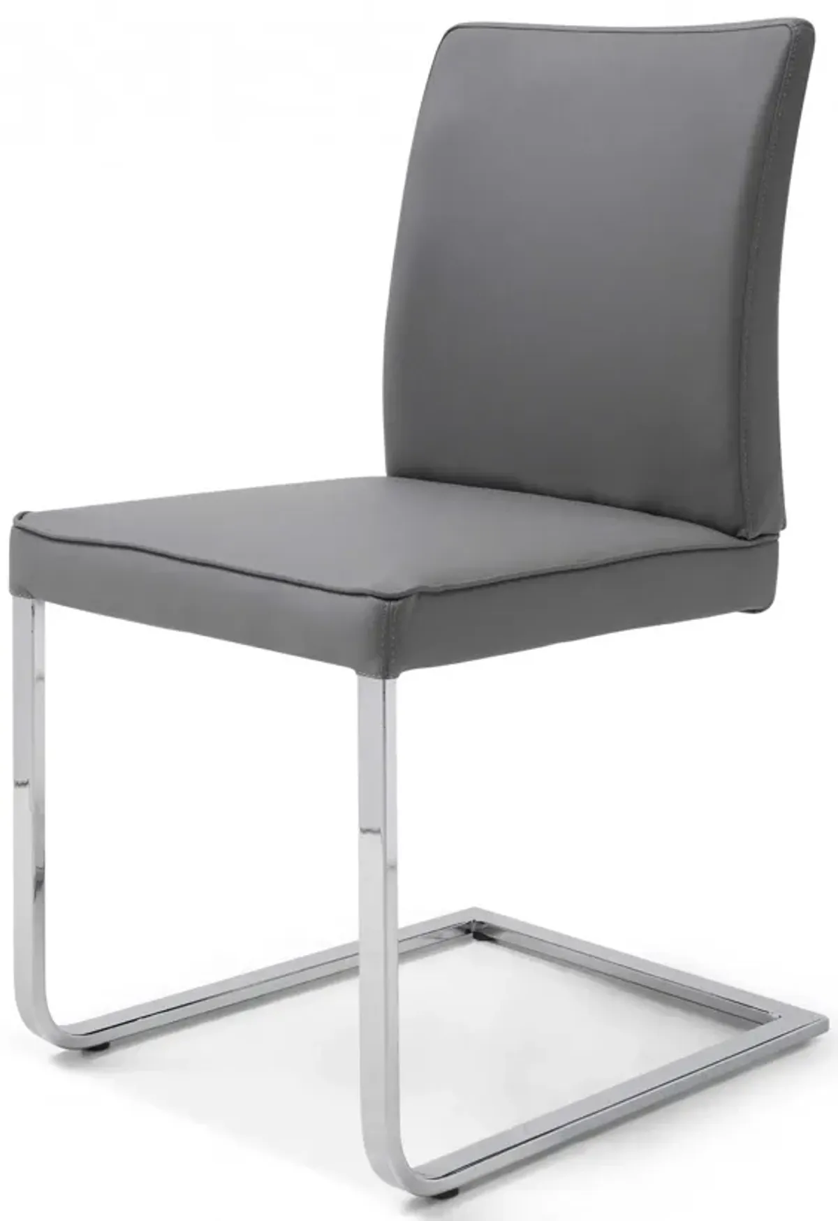 Upholstered Faux Leather Dining Chair - Gray