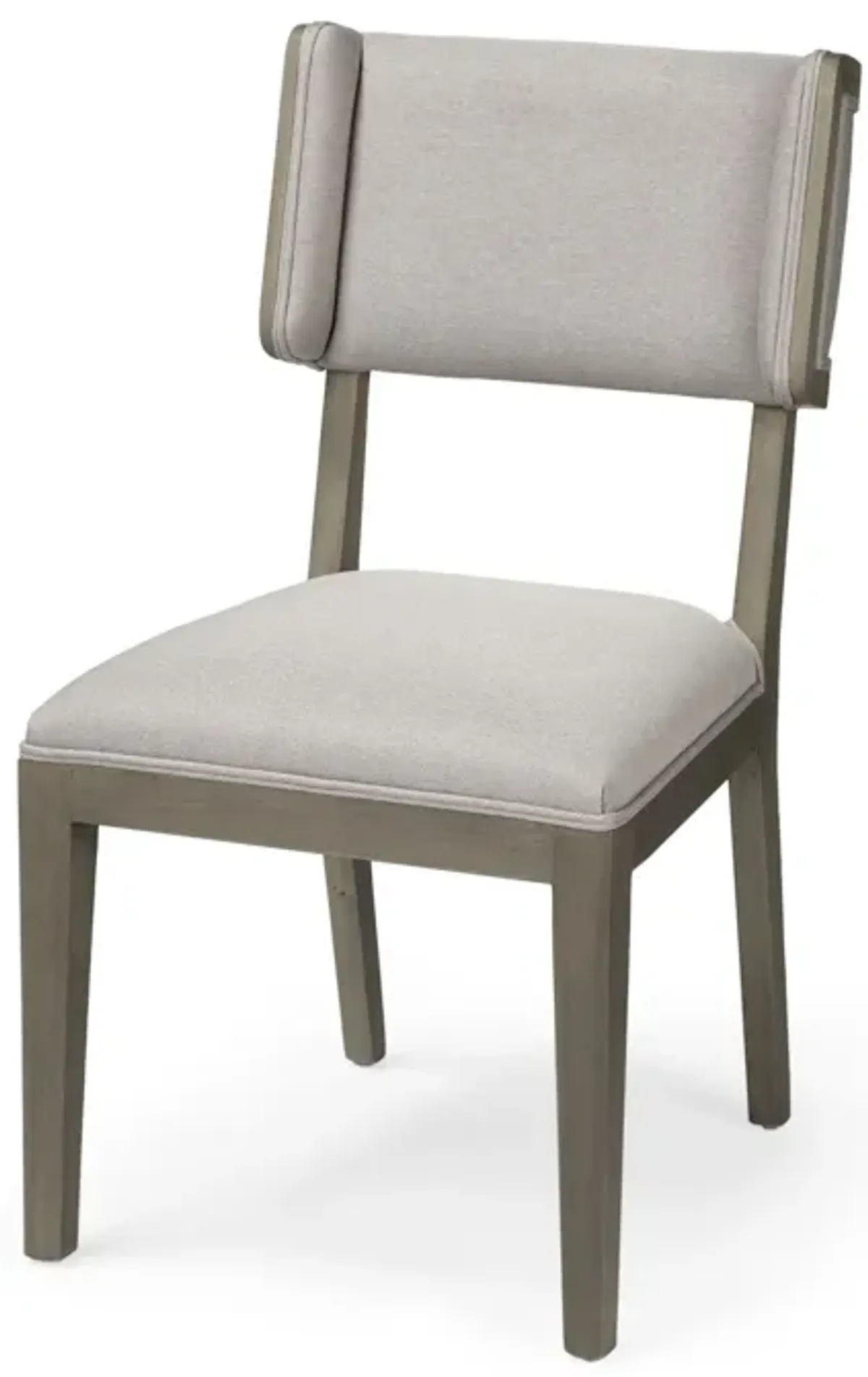 Upholstered Fabric Open Back Side Chairs (Set of 2) - Brown / Light Gray
