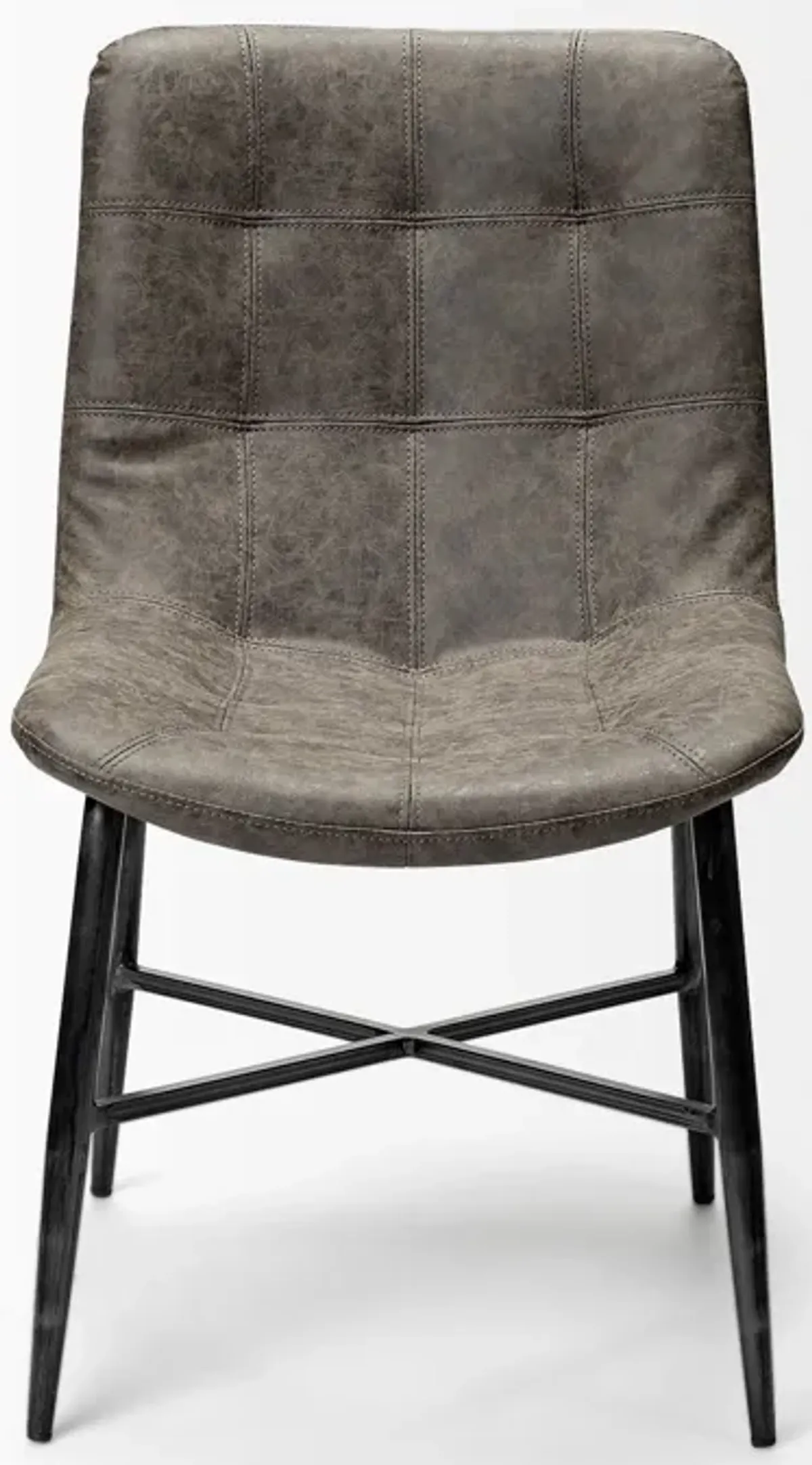 Upholstered Faux Leather Side Chairs (Set of 2) - Black / Brown