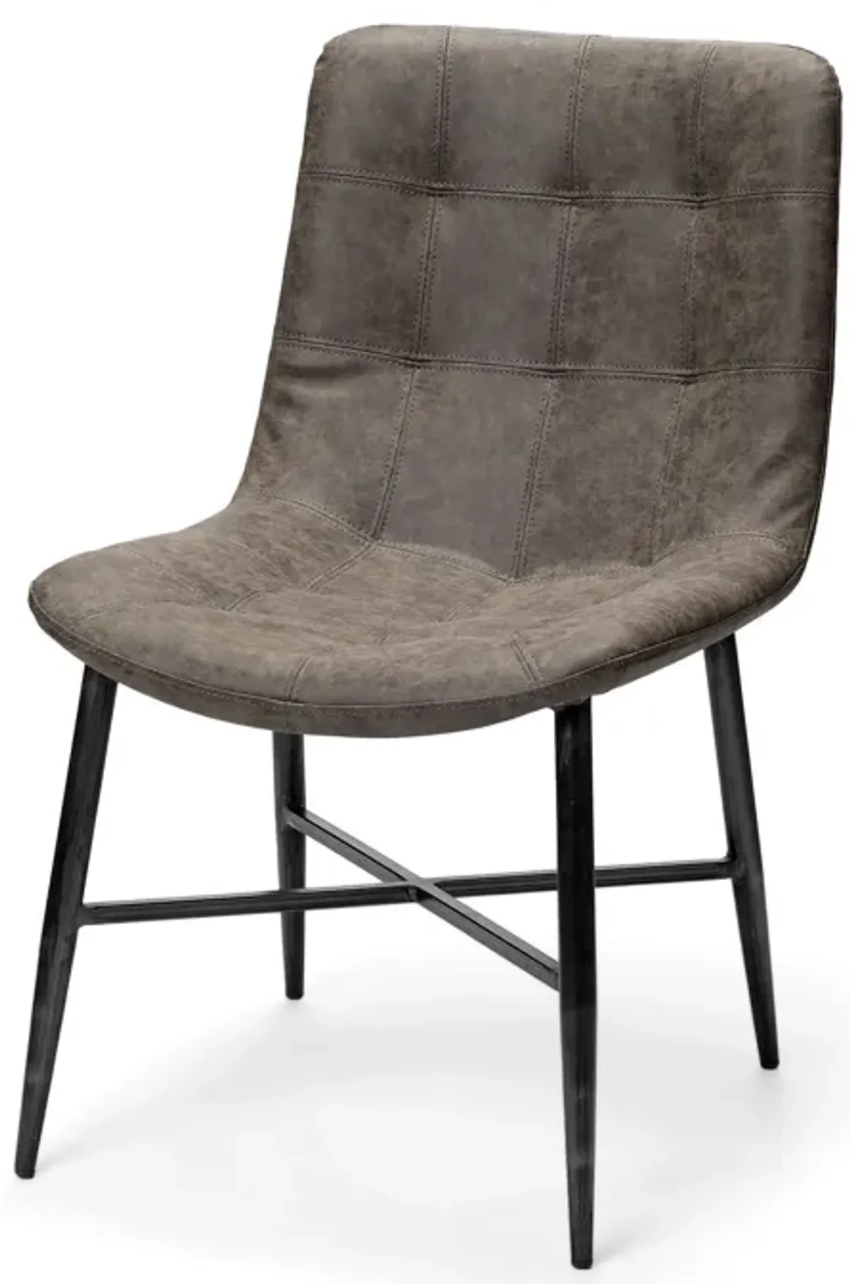 Upholstered Faux Leather Side Chairs (Set of 2) - Black / Brown