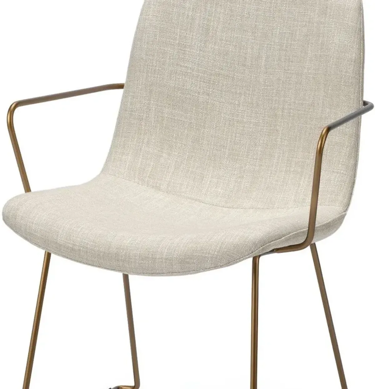 Fabric Wrap With Gold Metal Frame Dining Chair - Cream