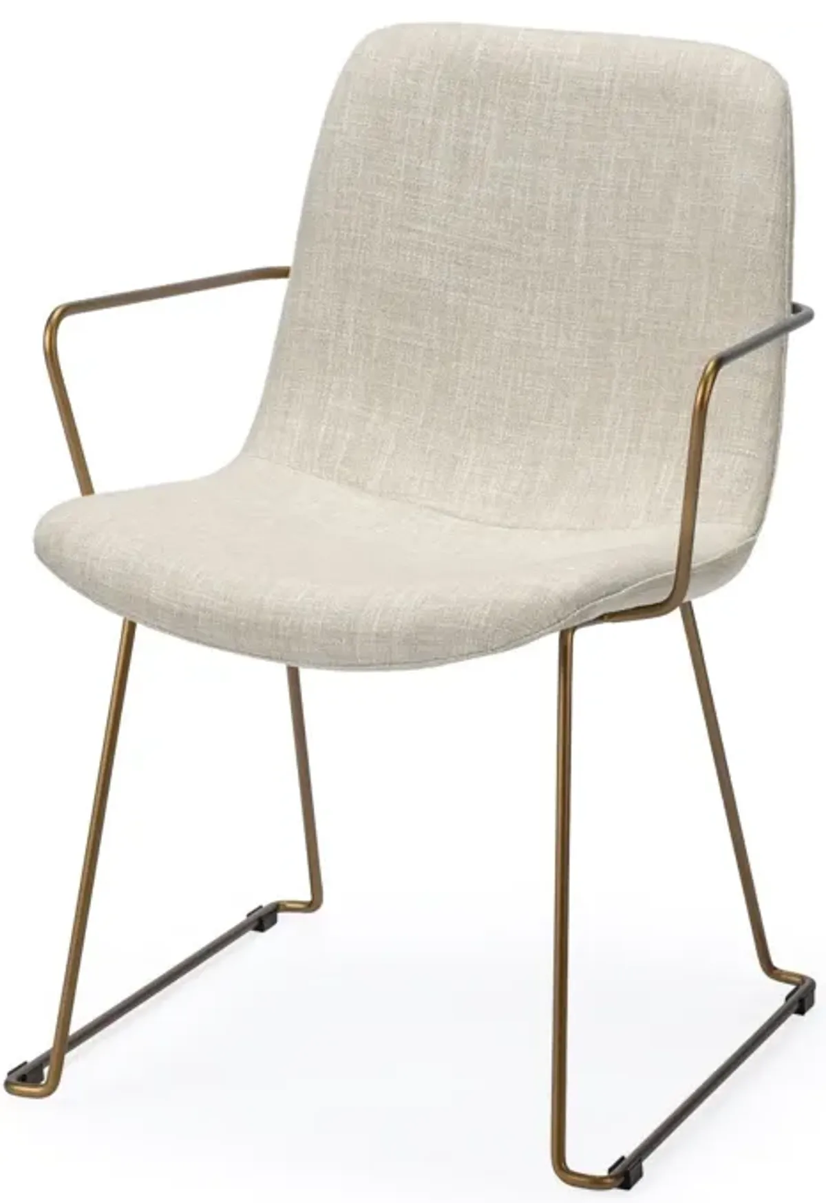 Fabric Wrap With Gold Metal Frame Dining Chair - Cream