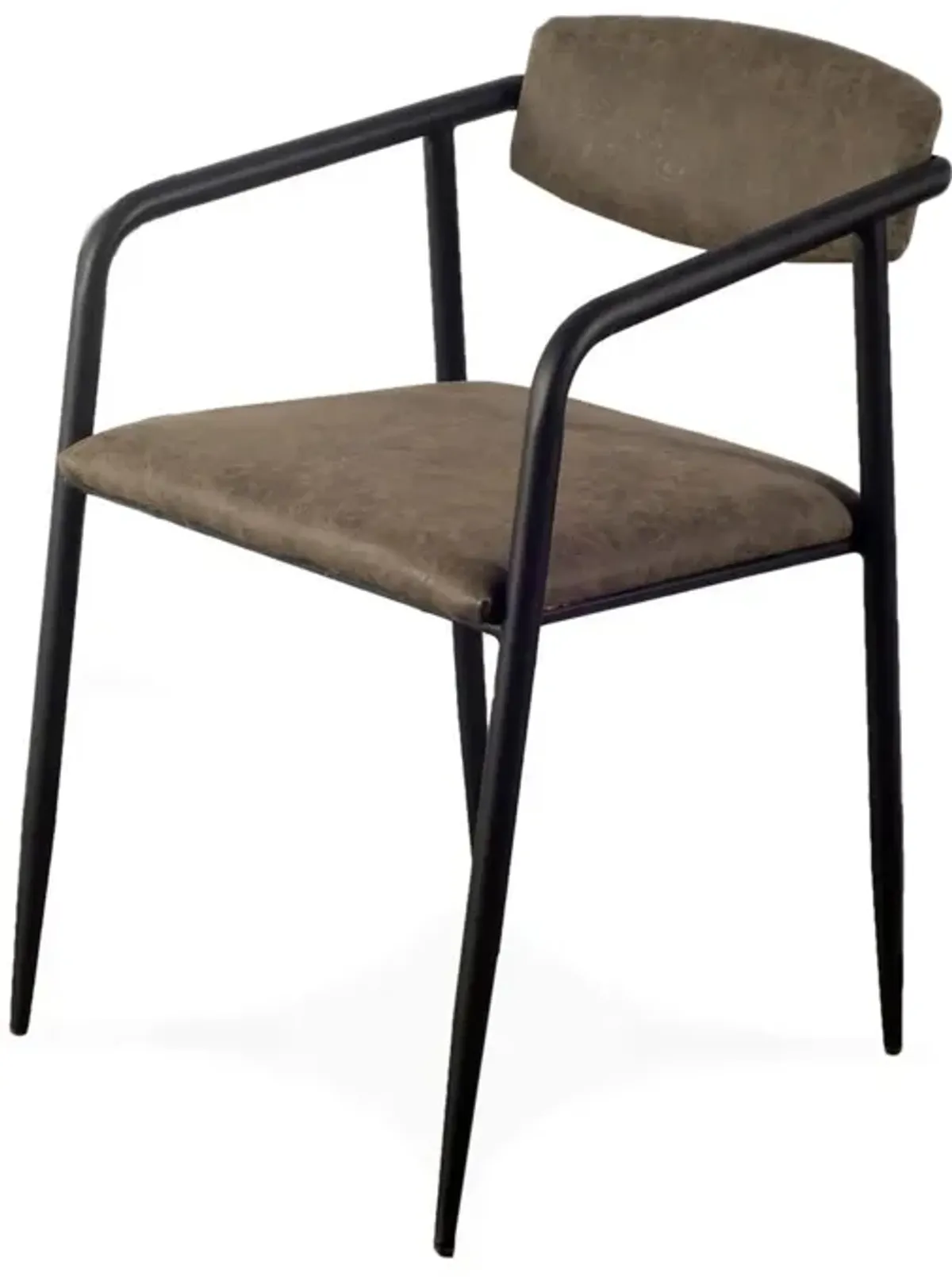 Upholstered Faux Leather Side Chairs (Set of 2) - Brown / Black