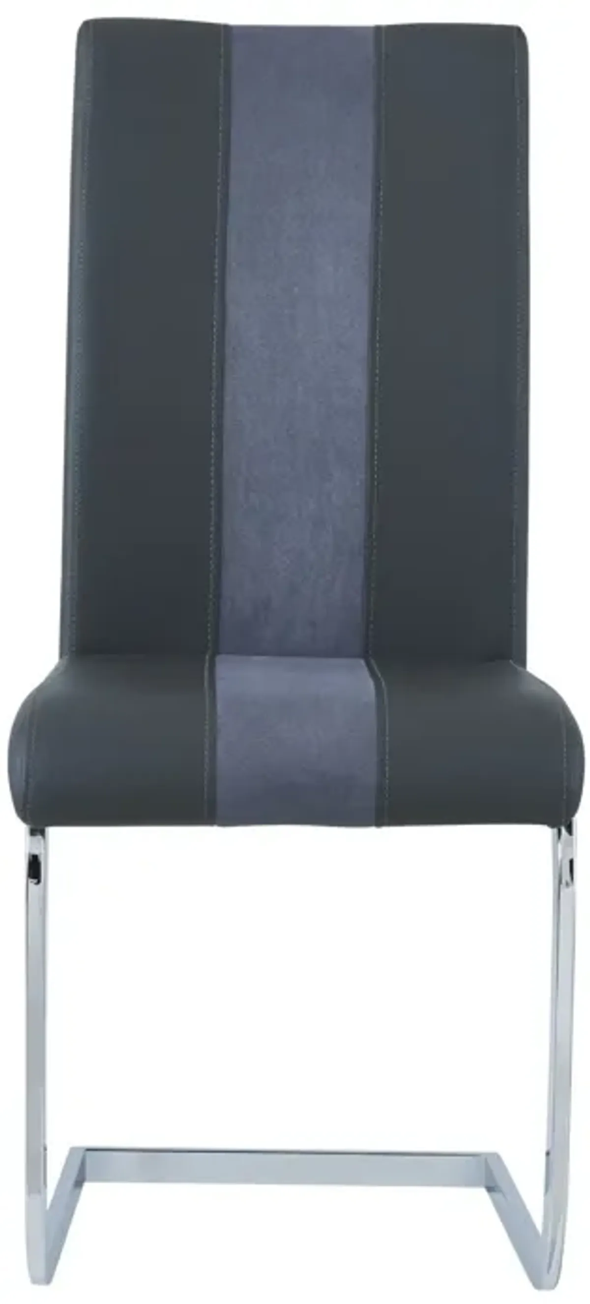 Dining Chairs With Silver Tone Metal Base (Set of 4) - Gray Two Toned