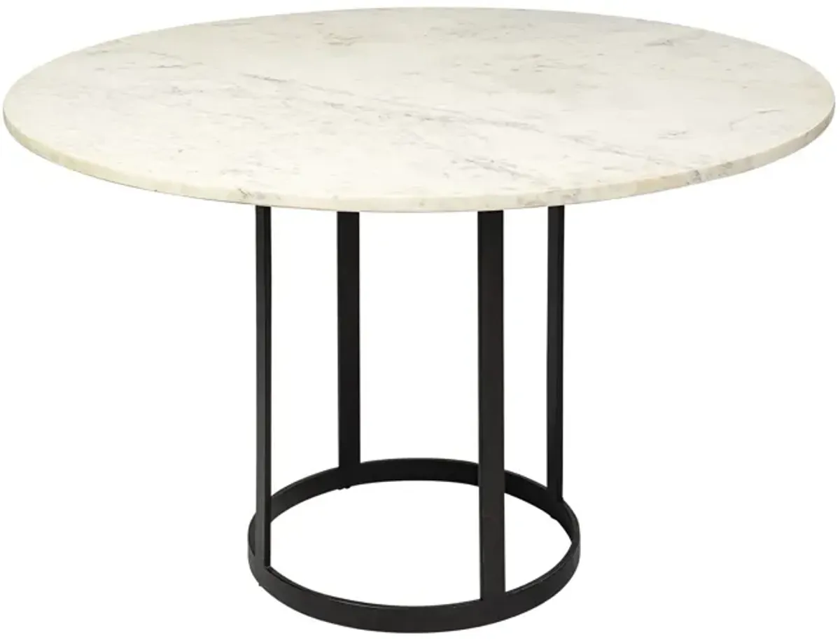 Round Marble Top Dining Table - White