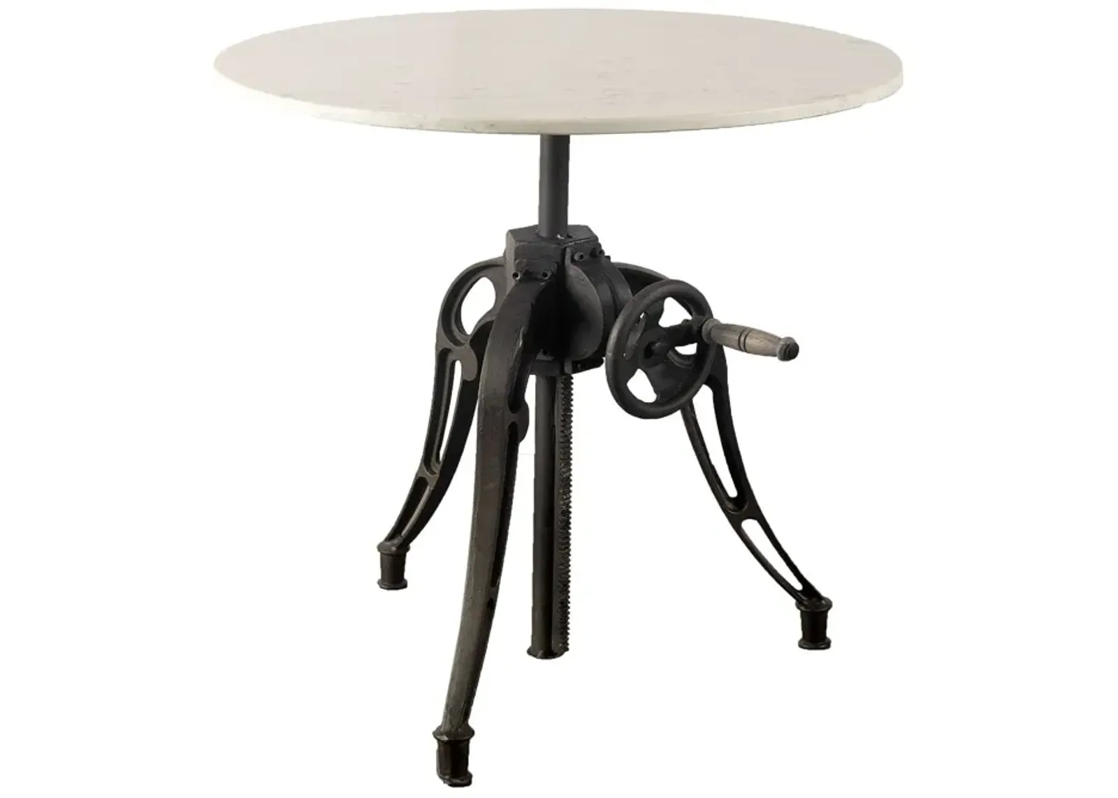 Round Marble Top Dining Table - White / Black