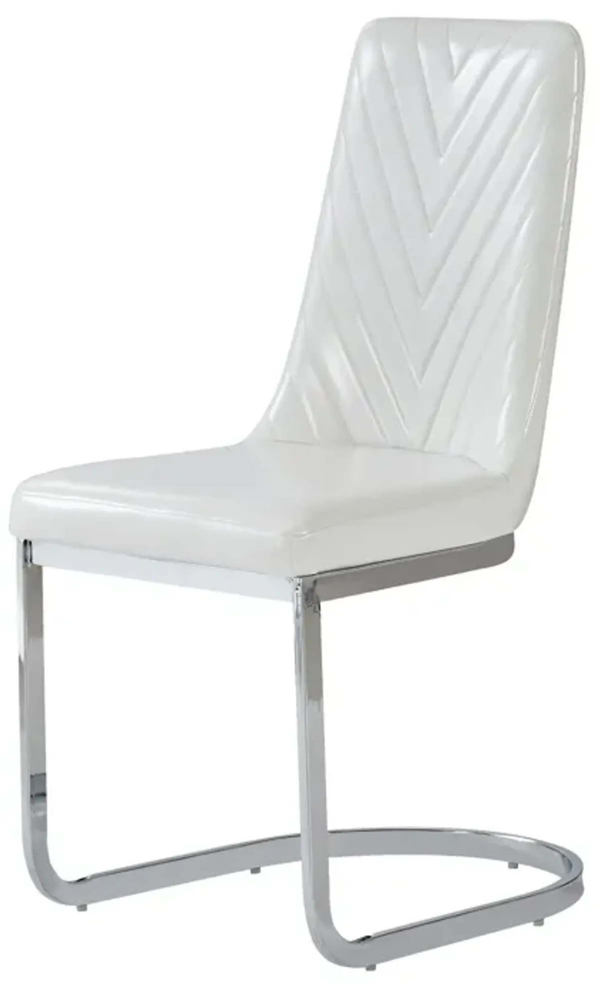 Modern Dining Chairs With Horse Shoe Style Metal Base (Set of 2) - White