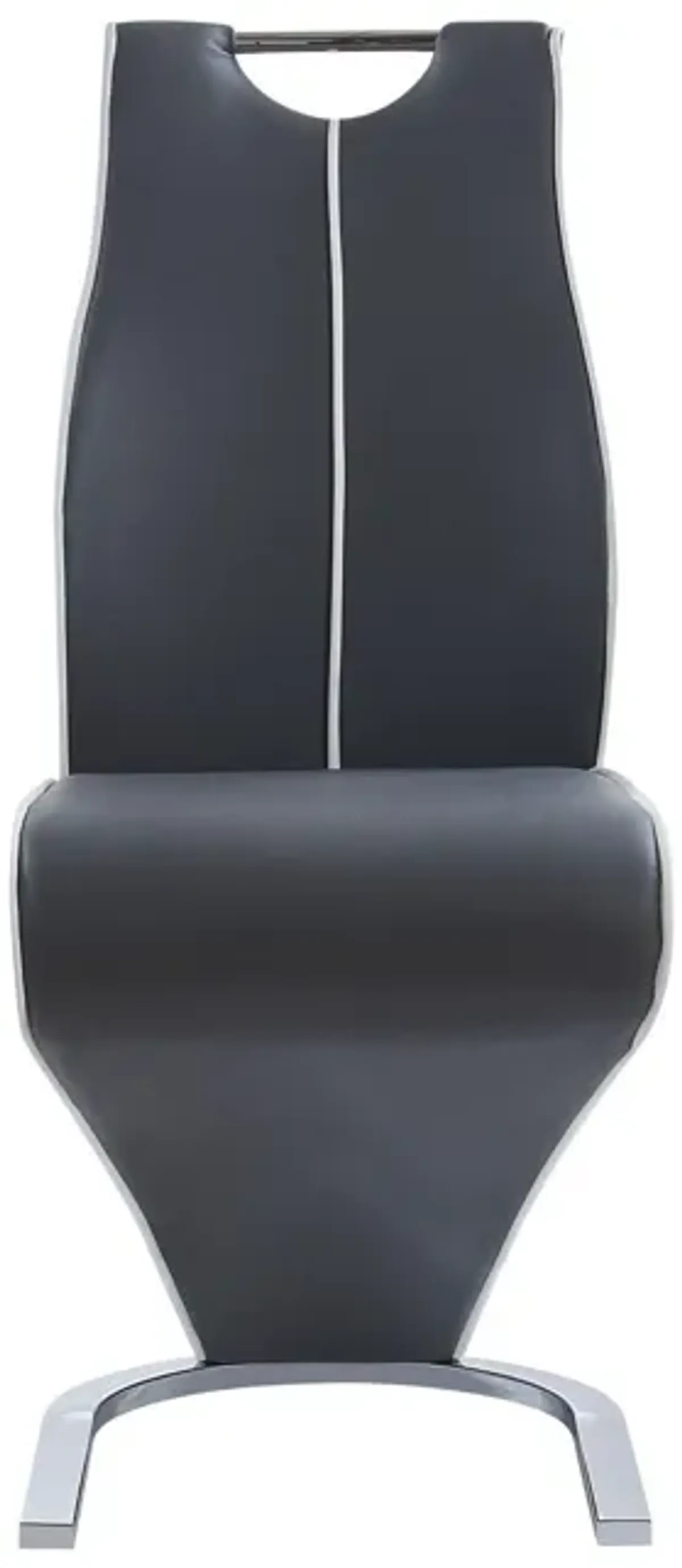 Z Style Design Dining Chairs With Metalic Base And Seat Back (Set of 2) - Gray / White