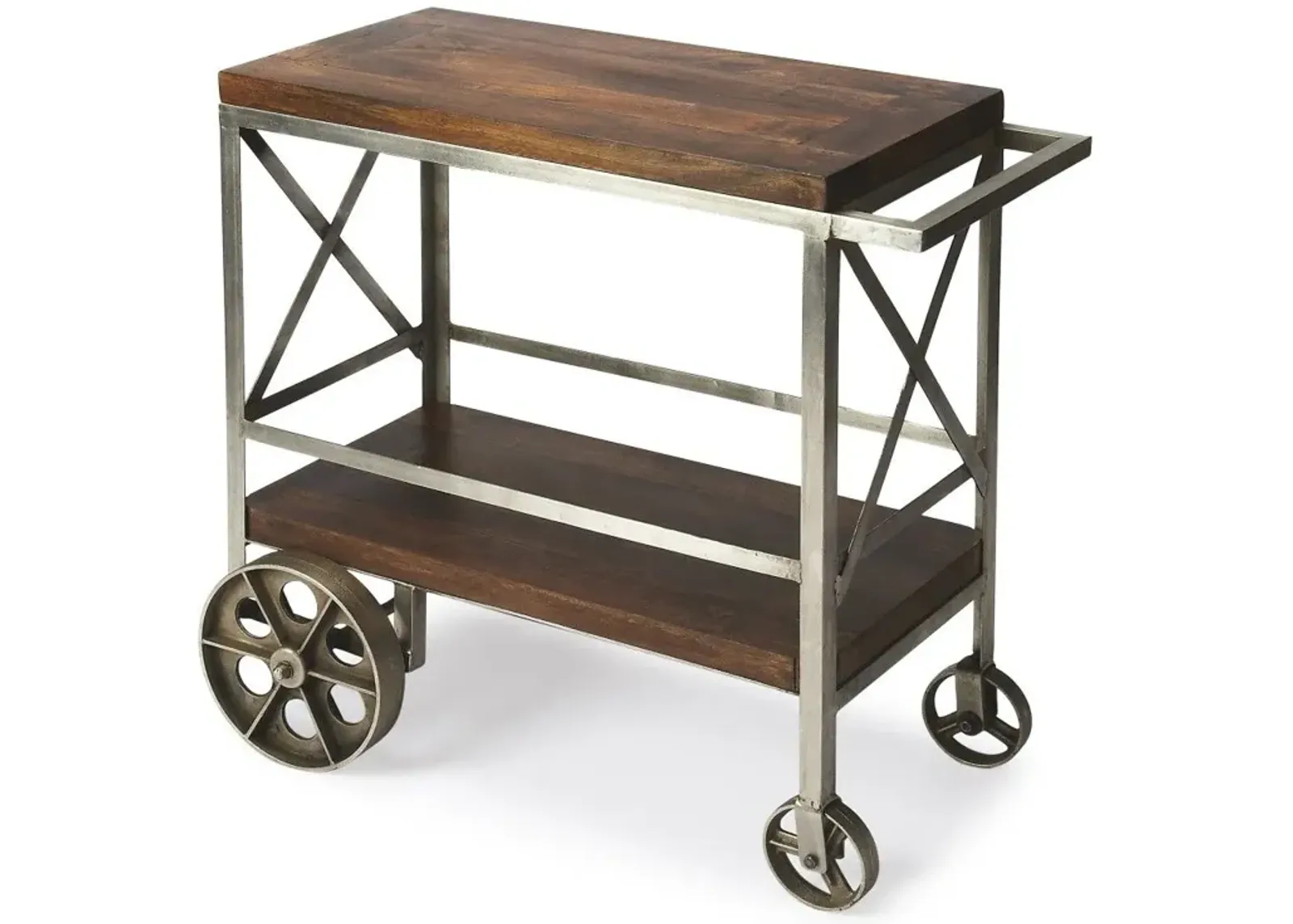 Vintage Style Rolling Server Bar Cart - Brown