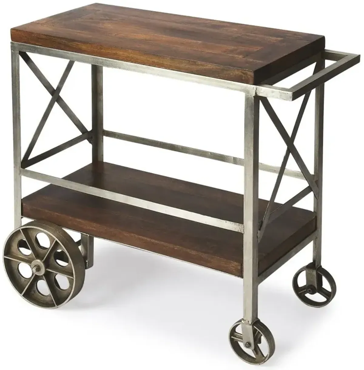 Vintage Style Rolling Server Bar Cart - Brown