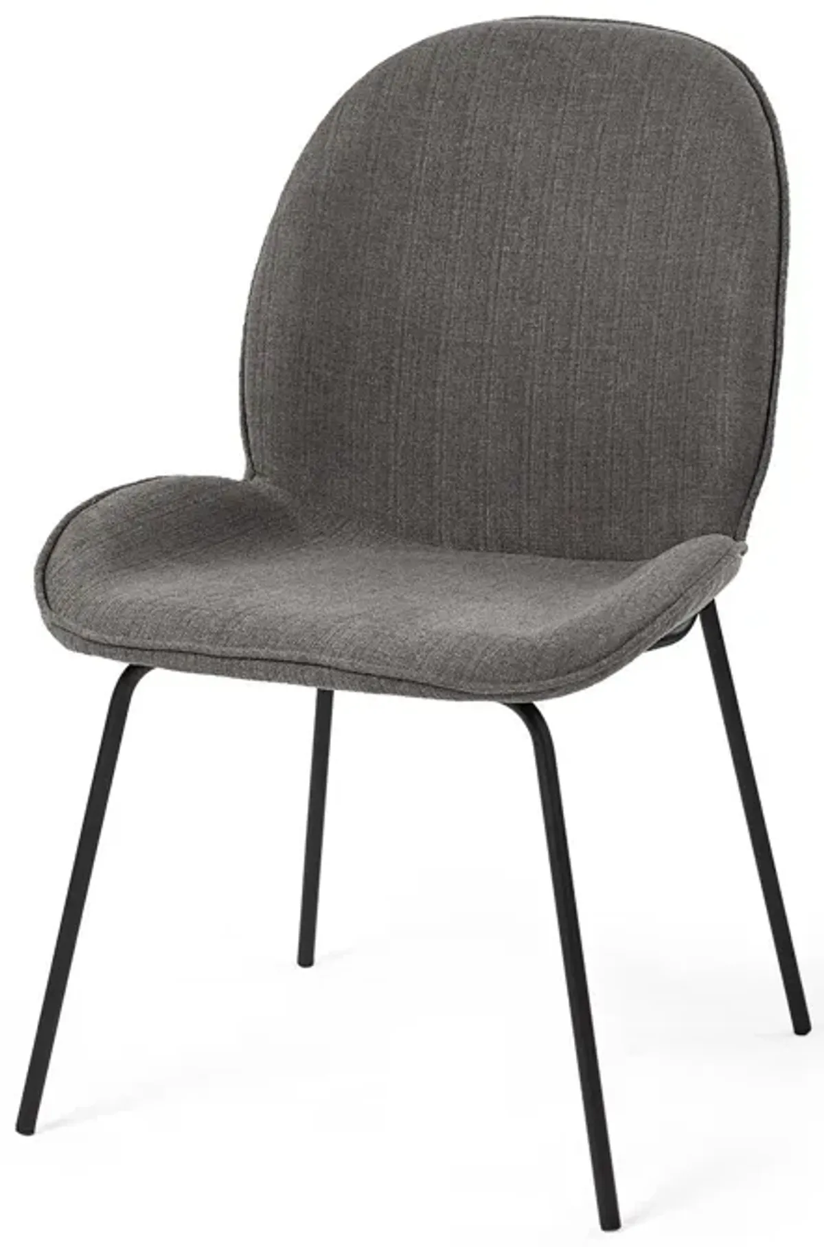 Upholstered Fabric Side Chairs (Set of 2) - Gray / Black