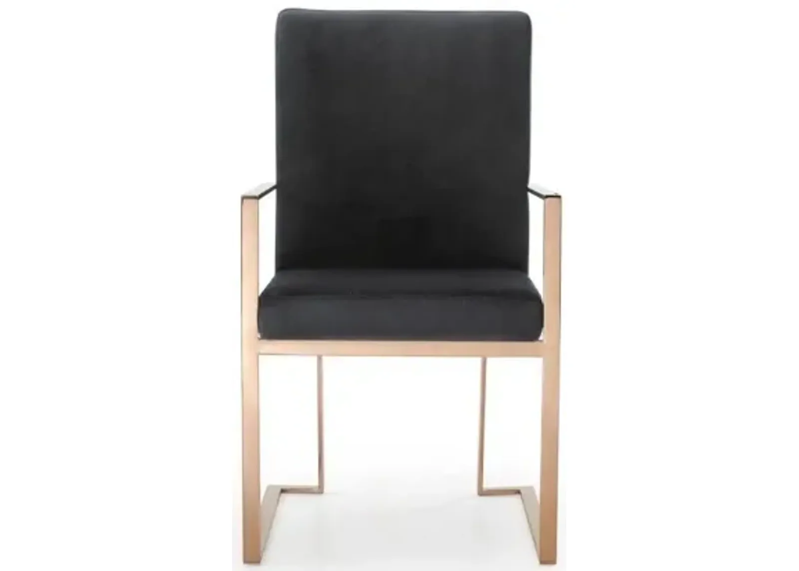 Rosegold Velvet Dining Chair - Black