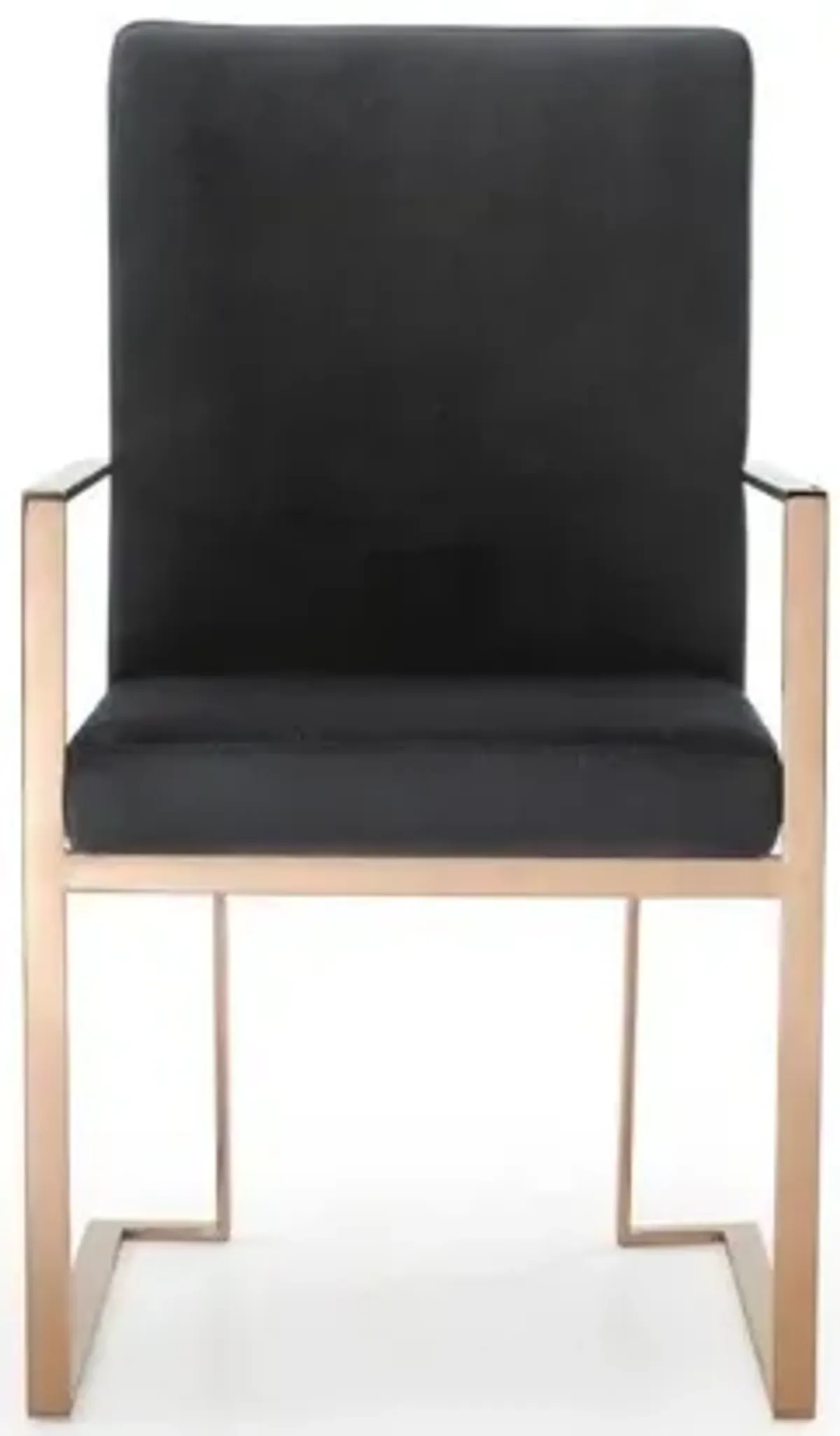 Rosegold Velvet Dining Chair - Black