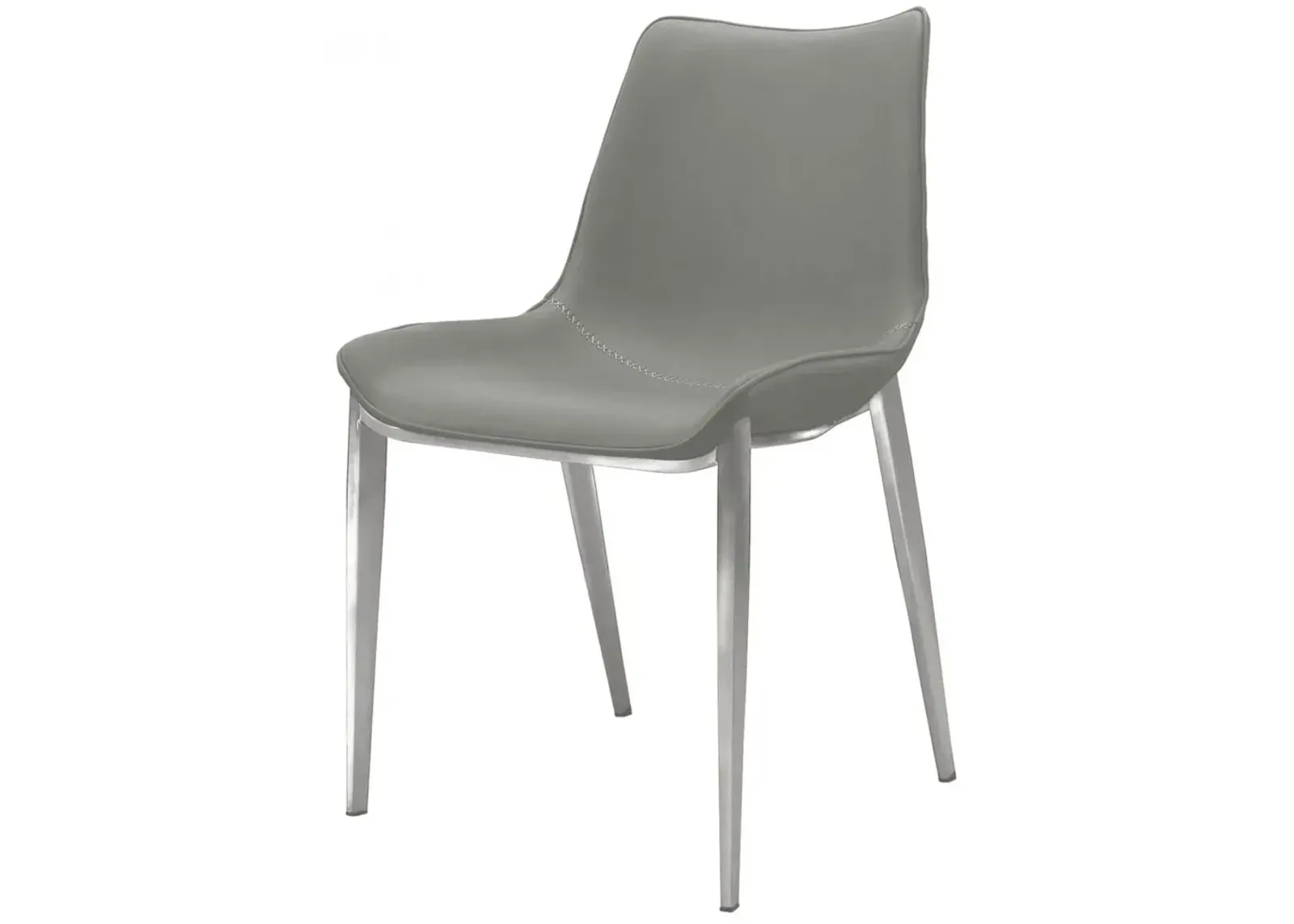 Faux Leather Modern Dining Chairs (Set of 2) - Gray