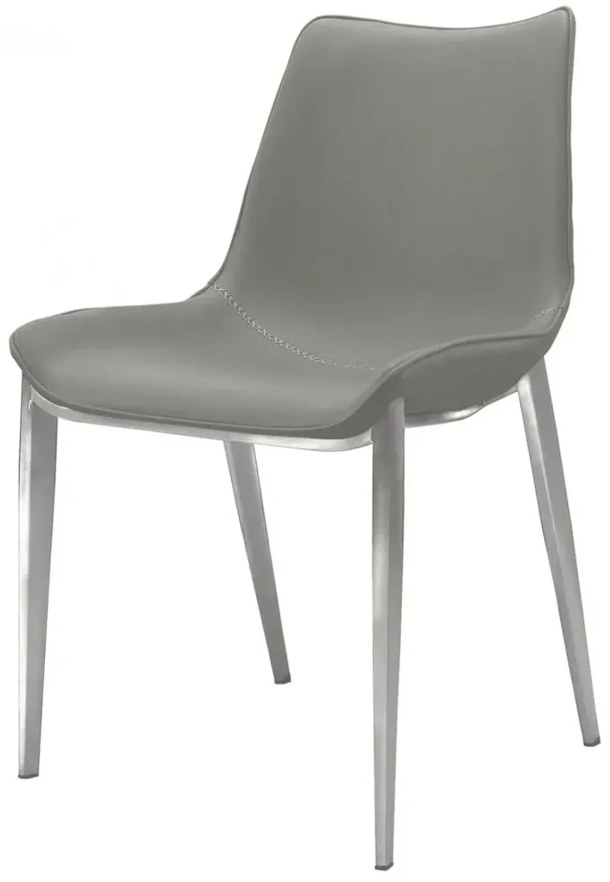 Faux Leather Modern Dining Chairs (Set of 2) - Gray