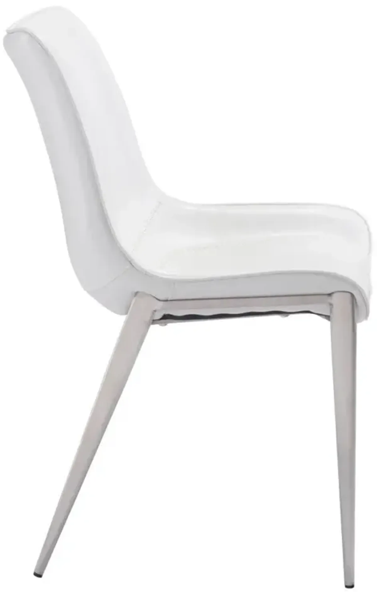 Stich Faux Leather Side Or Dining Chairs Chairs (Set of 2) - White