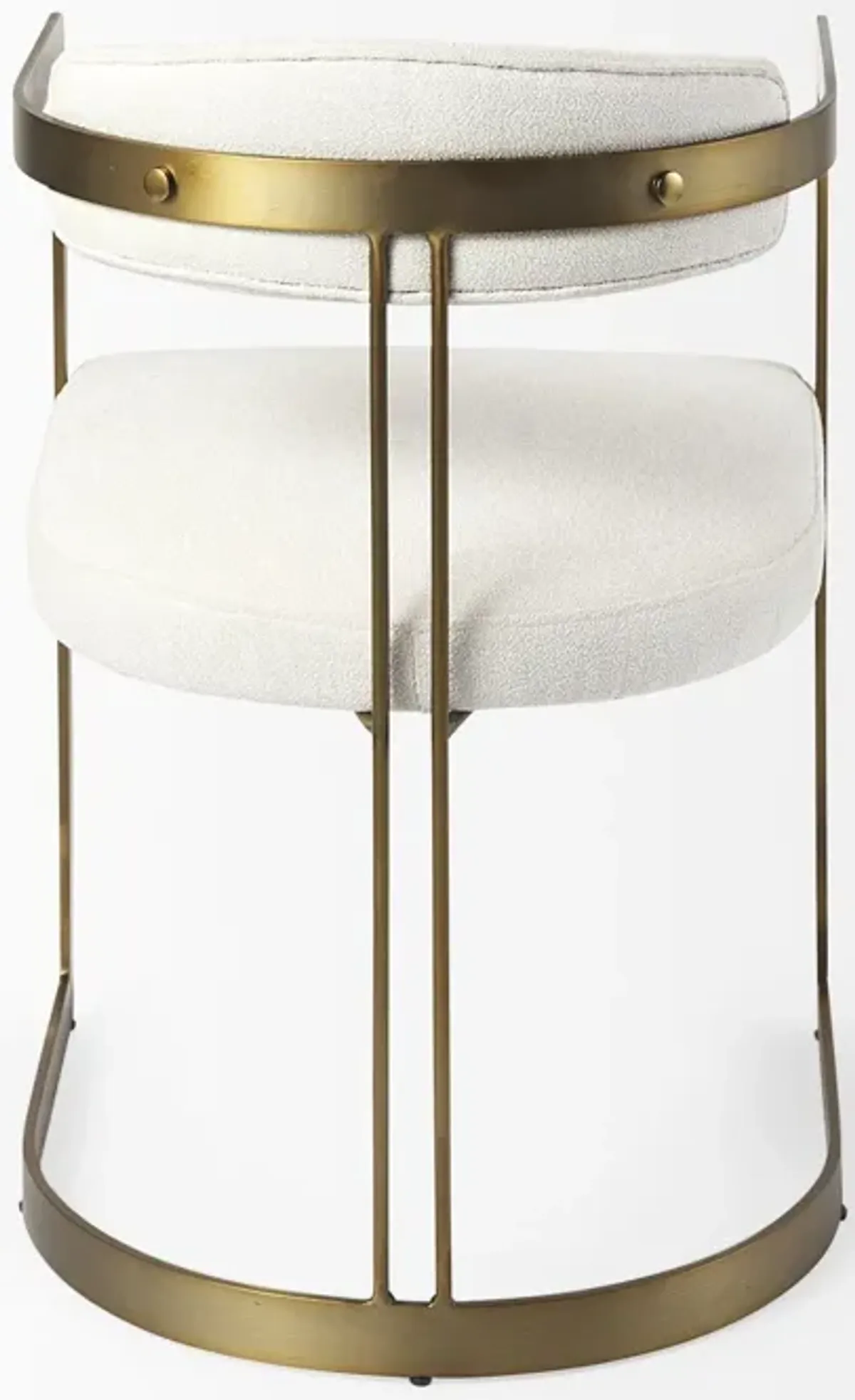 Curvy Upholstered Dining Armchair - Gold And White