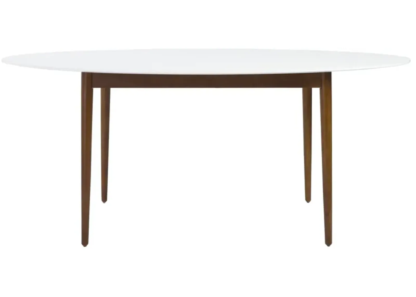 Oval Dining Table - White / Brown