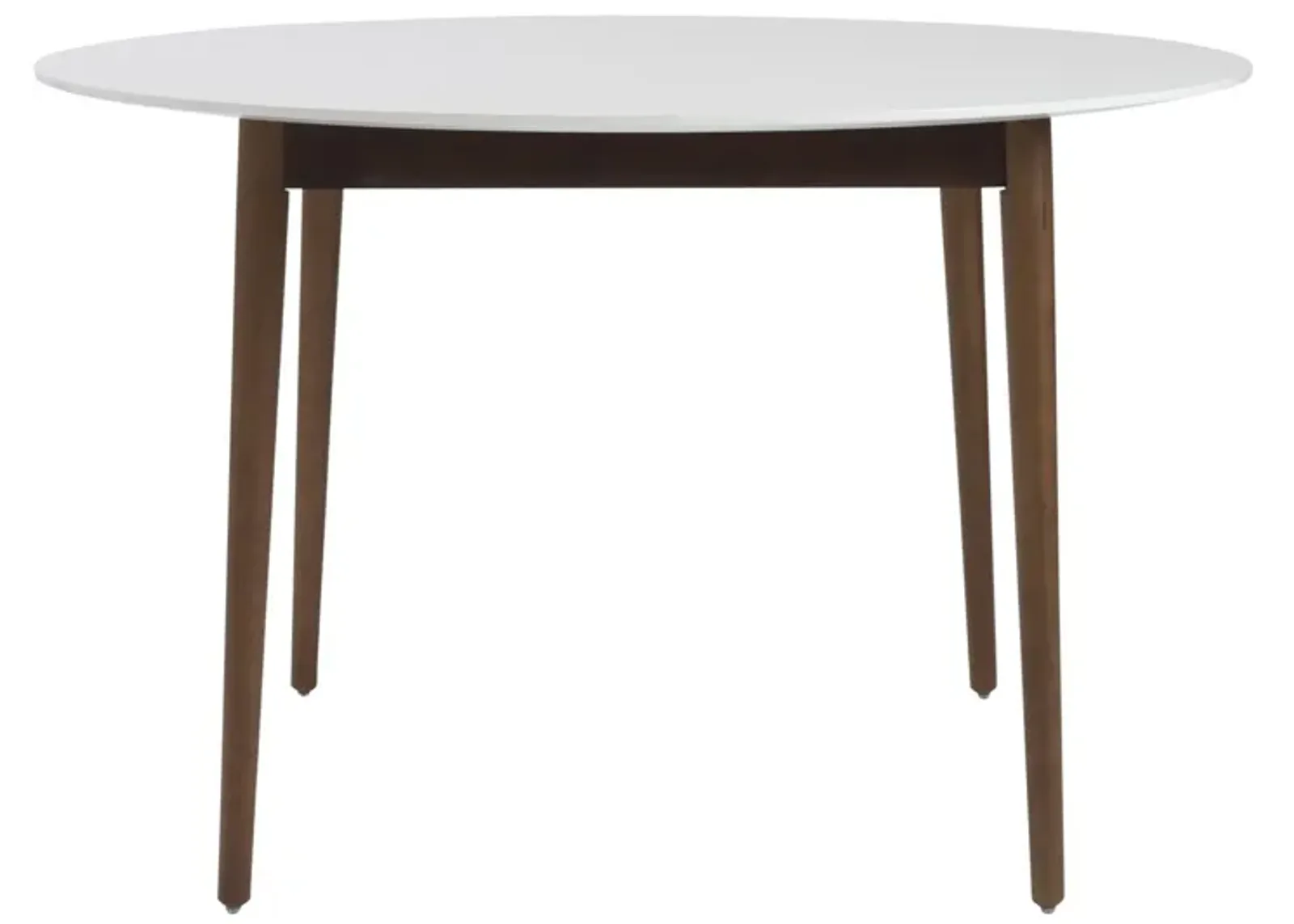 Rounded Dining Table - White / Brown