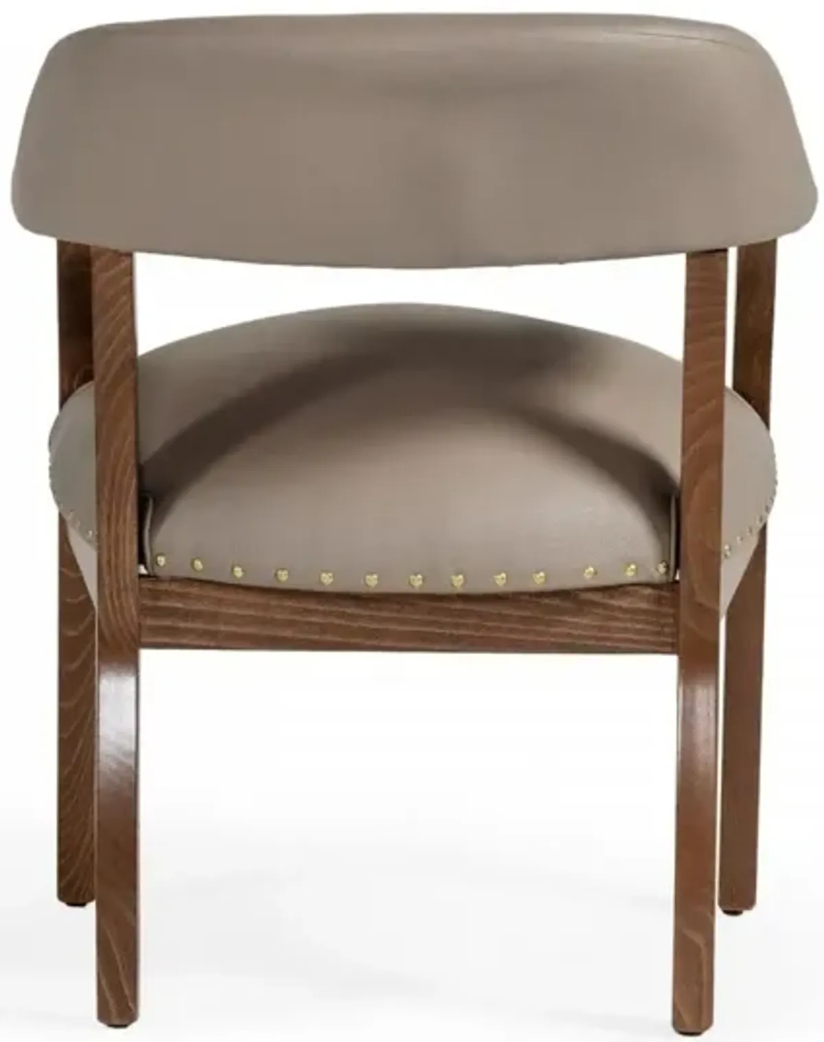 Nailhead Faux Leather Dining Arm Chair - Taupe