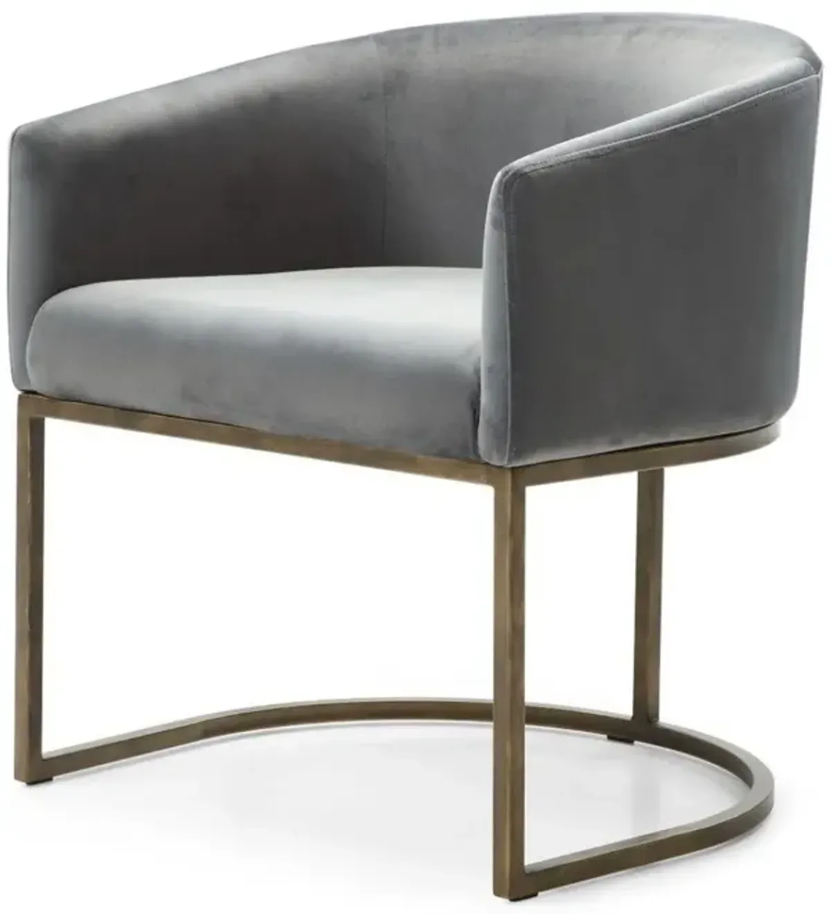 Velvet Brass Modern Dining Chair - Gray
