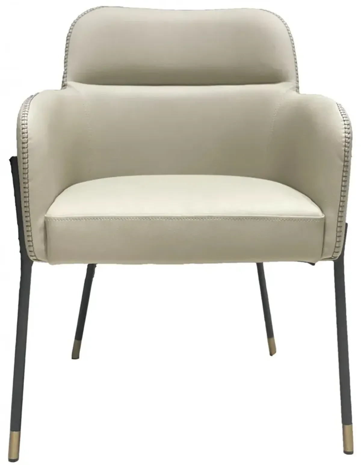 Pale Faux Leather Modern Dining Or Side Chair - Gray