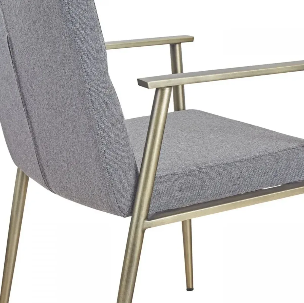 Brass Contemporary Dining Chair - Gray Antique