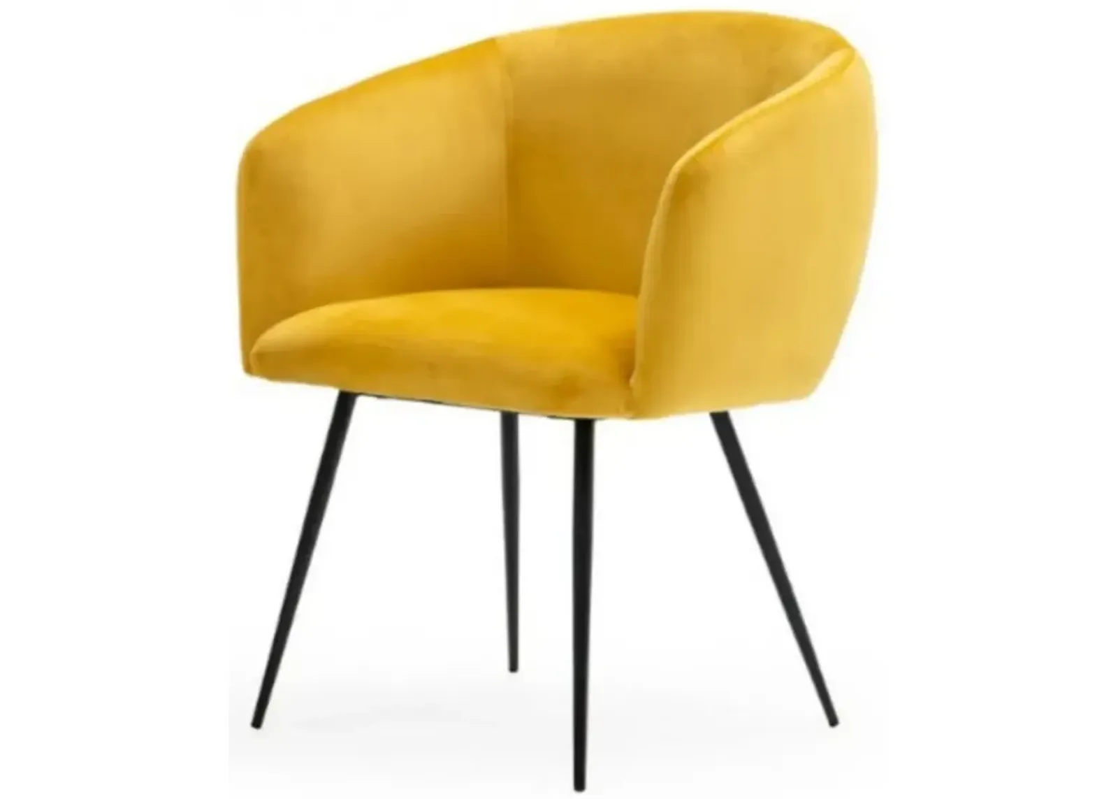 Velvet Modern Dining Chair - Yellow