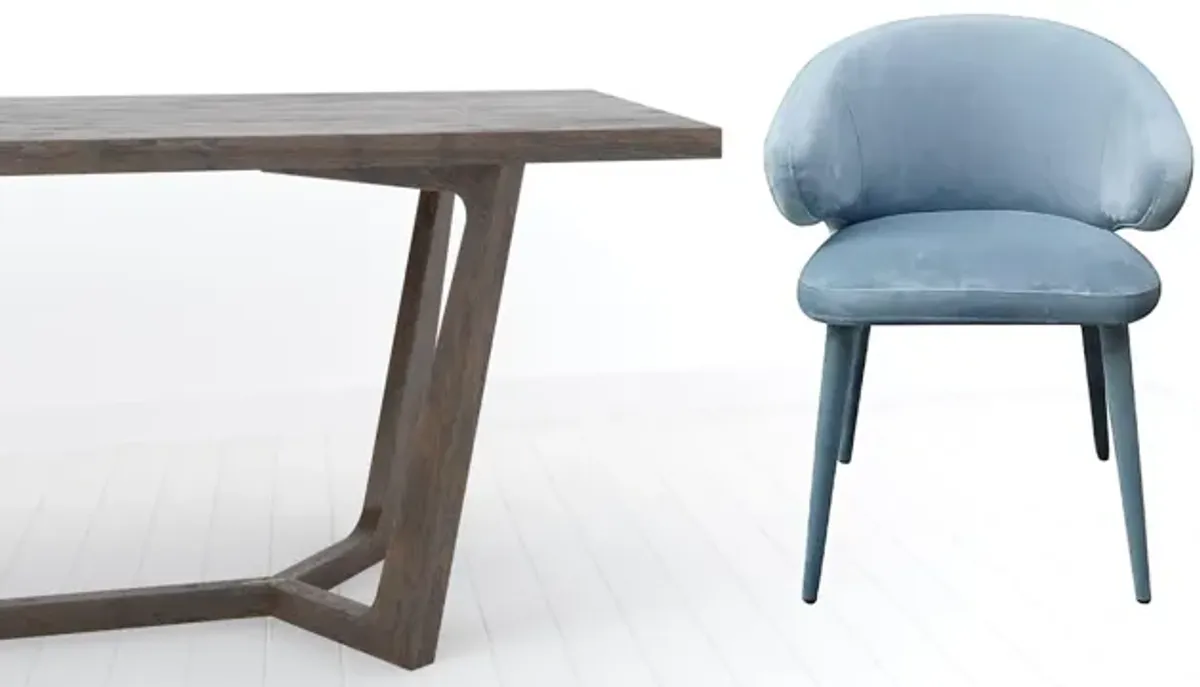 Fabric Wrapped Dining Chair - Blue Gray