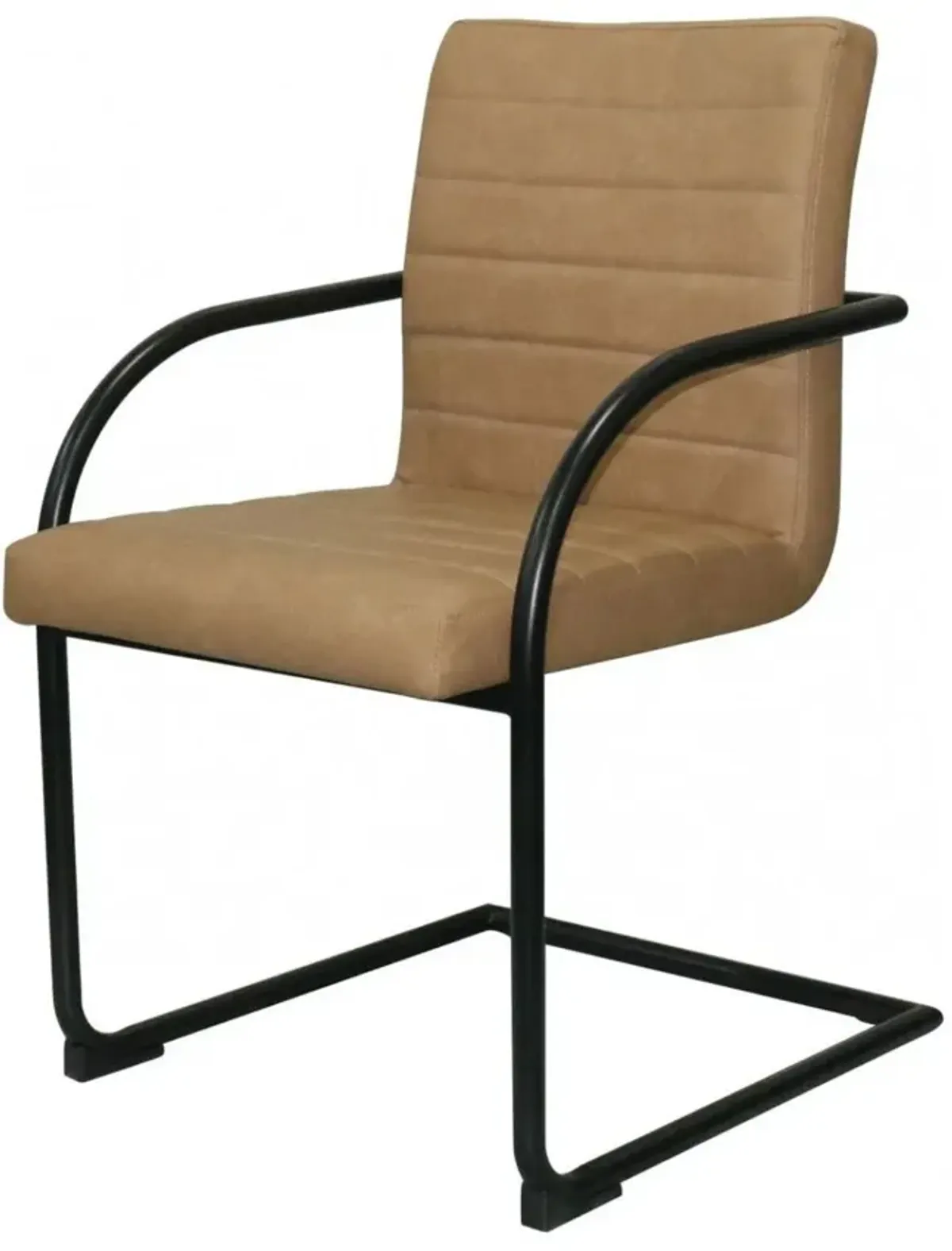 34" Faux Leather Industrial Dining Chairs (Set of 2) - Tan