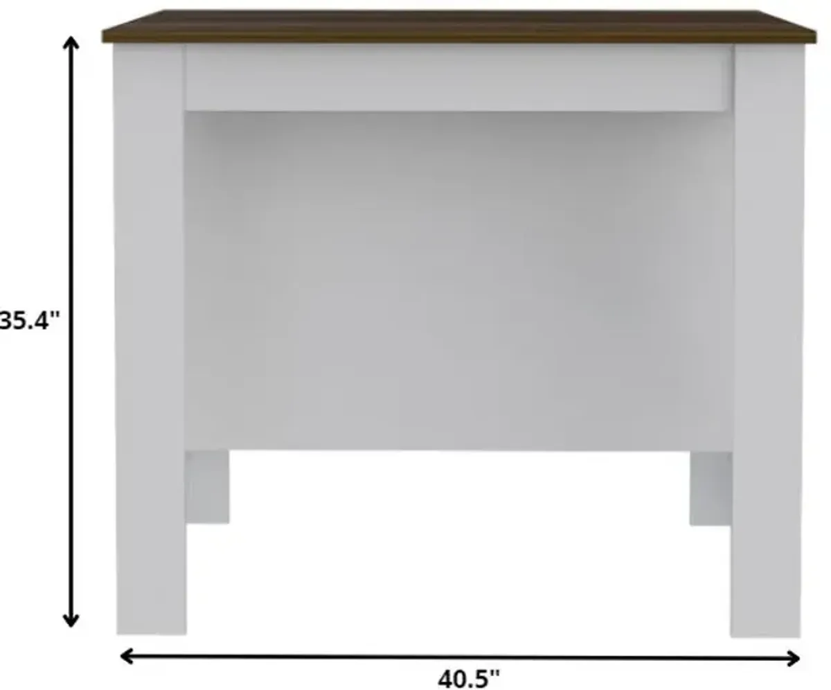 Modern Kitchen Island - White / Caramel