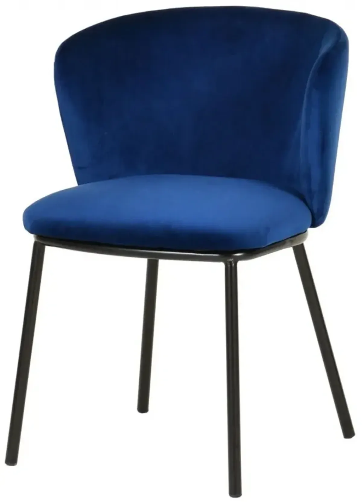 Velvet Royal Modern Dining Chairss (Set of 2) - Blue / Black