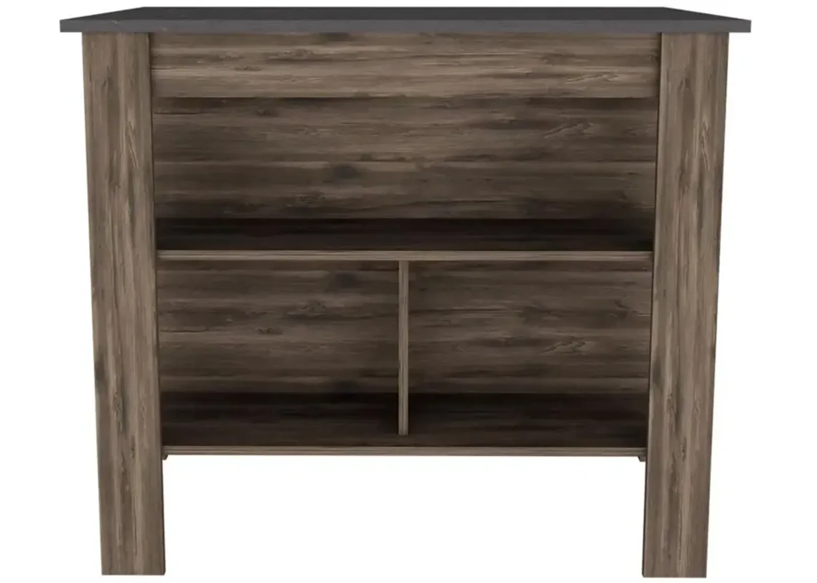 Kitchen Island With Three Storage Shelves - Dark Brown / Onyx